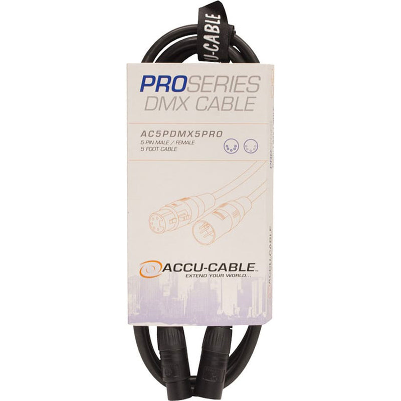 American DJ Accu-Cable AC5PDMX5PRO 5-Pin Pro Series DMX Cable (5')