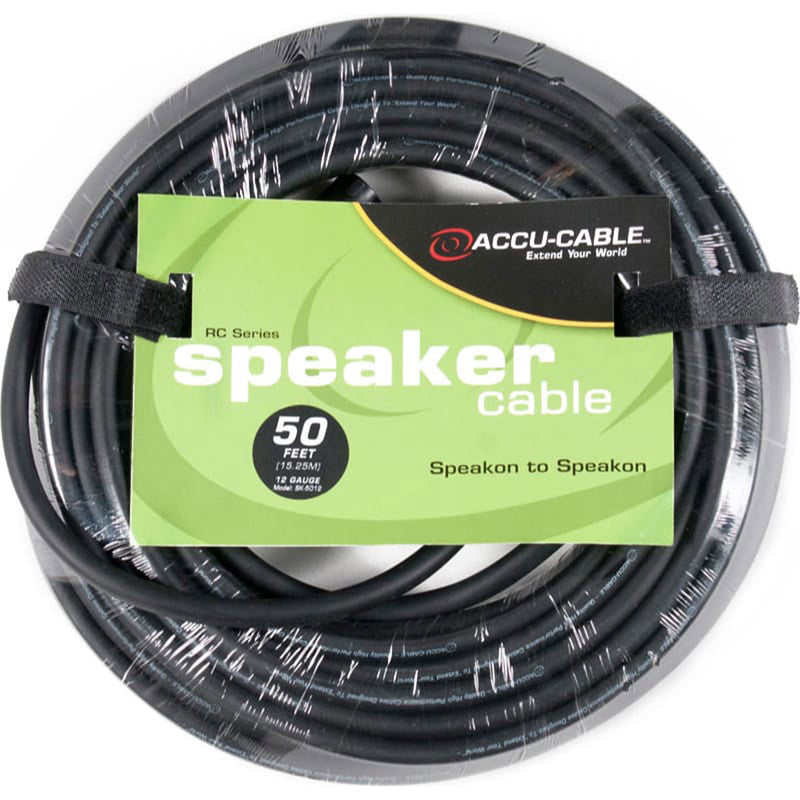 American DJ Accu-Cable SK-5012 speakON to speakON 12 Gauge Speaker Cable (50')