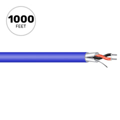 West Penn 454 Miniature 22 AWG 2 Conductor Line Level Audio Cable (Blue, 1000' Roll) Image 1