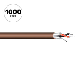 West Penn 454 Miniature 22 AWG 2 Conductor Line Level Audio Cable (Brown, 1000' Roll) Image 1