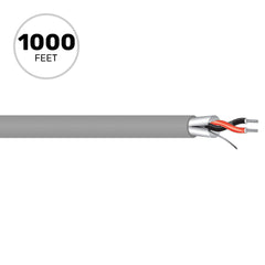 West Penn 454 Miniature 22 AWG 2 Conductor Line Level Audio Cable (Grey, 1000' Roll) Image 1