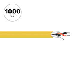 West Penn 454 Miniature 22 AWG 2 Conductor Line Level Audio Cable (Yellow, 1000' Roll) Image 1