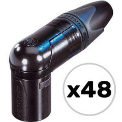 Custom Cable 48x NC3MRX-BAG Black/Silver 90° Male XLR Image 1