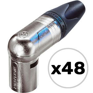 Custom Cable 48x NC3MRX Silver/Silver 90º Male XLR