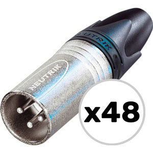 Custom Cable 48x NC3MXX Silver/Silver Male XLR