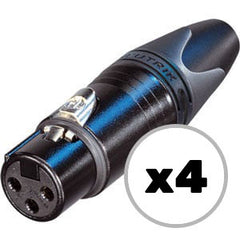 Custom Cable 4x NC3FXX-B Black/Gold Female XLR Image 1