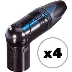 Custom Cable 4x NC3MRX-BAG Black/Silver 90° Male XLR Image 1