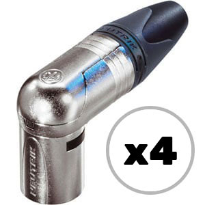 Custom Cable 4x NC3MRX Silver/Silver 90º Male XLR