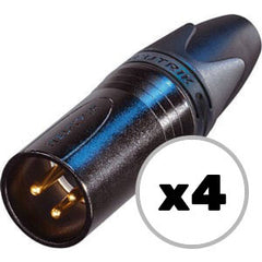Custom Cable 4x NC3MXX-B Black/Gold Male XLR Image 1
