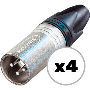 Custom Cable 4x NC3MXX Silver/Silver Male XLR