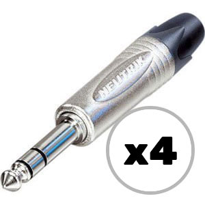 Custom Cable 4x NP3X Silver/Silver 1/4" TRS