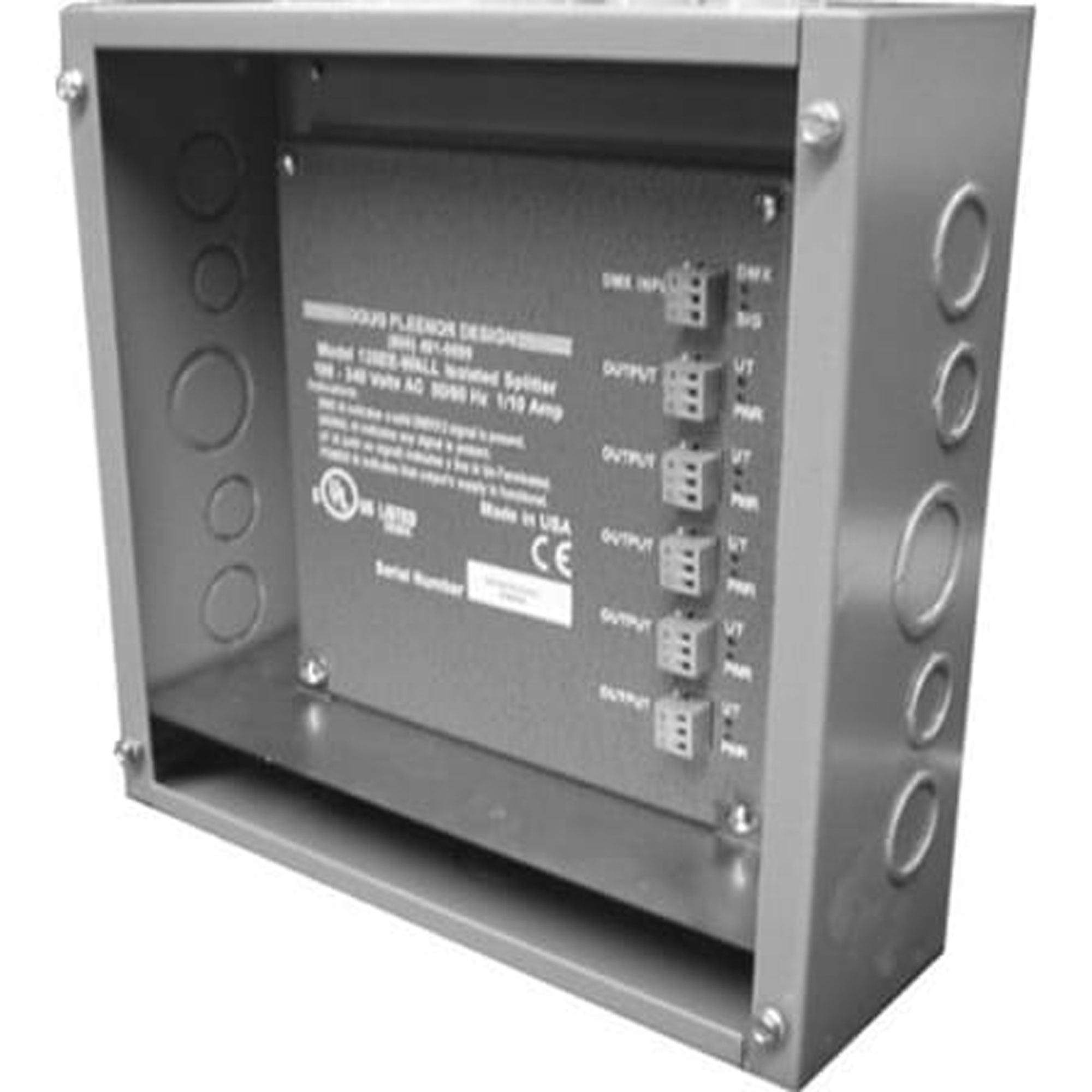 Doug Fleenor 125EE-WALL-JBOX Wall Mount DMX512 Enhanced Splitter 1x5