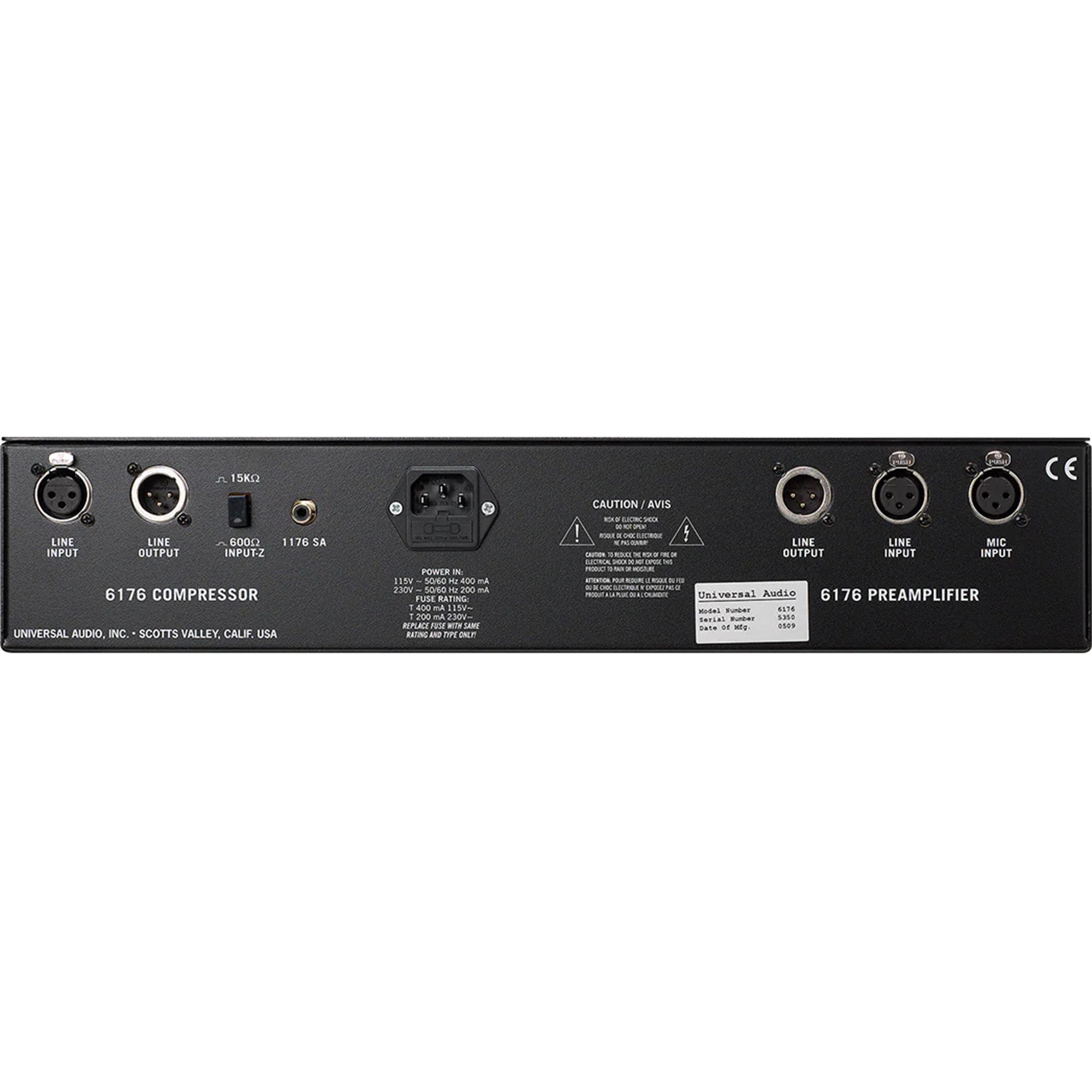 Universal Audio 6176 Channel Strip with 610B Vacuum Tube Microphone Preamp and 1176LN Compressor