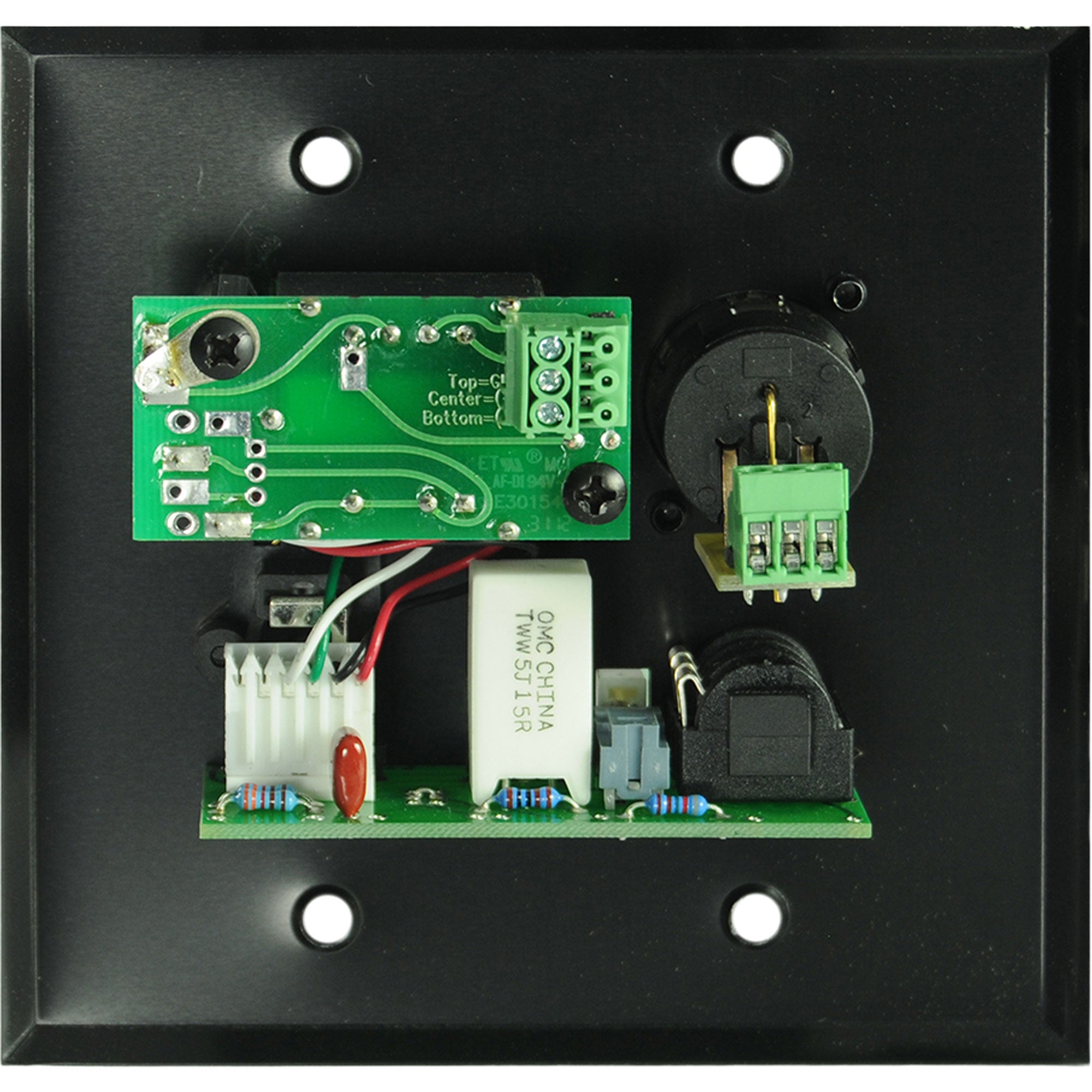Whirlwind MIP1B 2 Gang Media Input Plate with XLR, 3.5mm TRS, Dual RCA, 1/4" Speaker (Black)