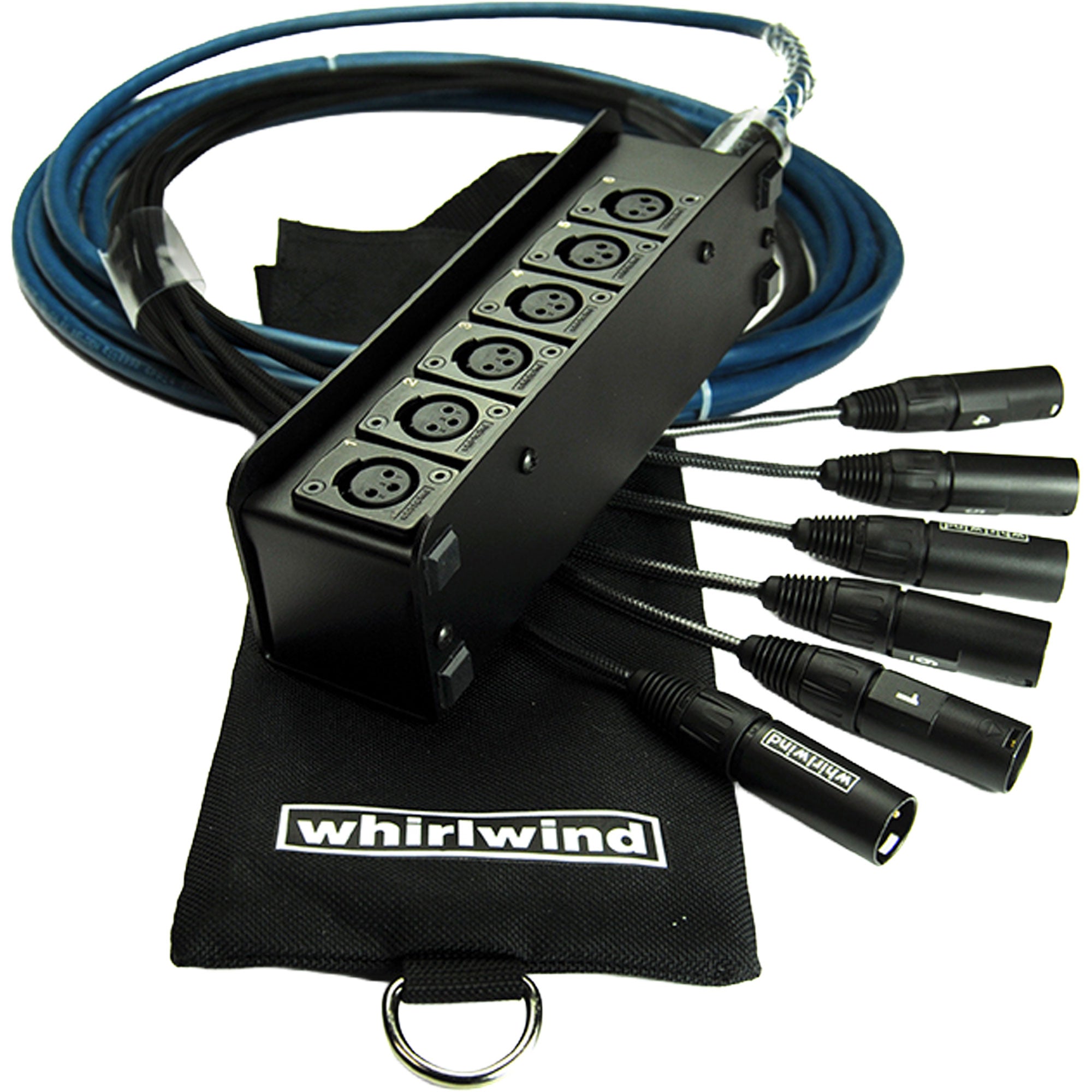 Whirlwind MS-6-M-NR-100 Medusa Mini 6 Low Profile Audio Drop Snake 6 XLR Sends, No Returns (100')