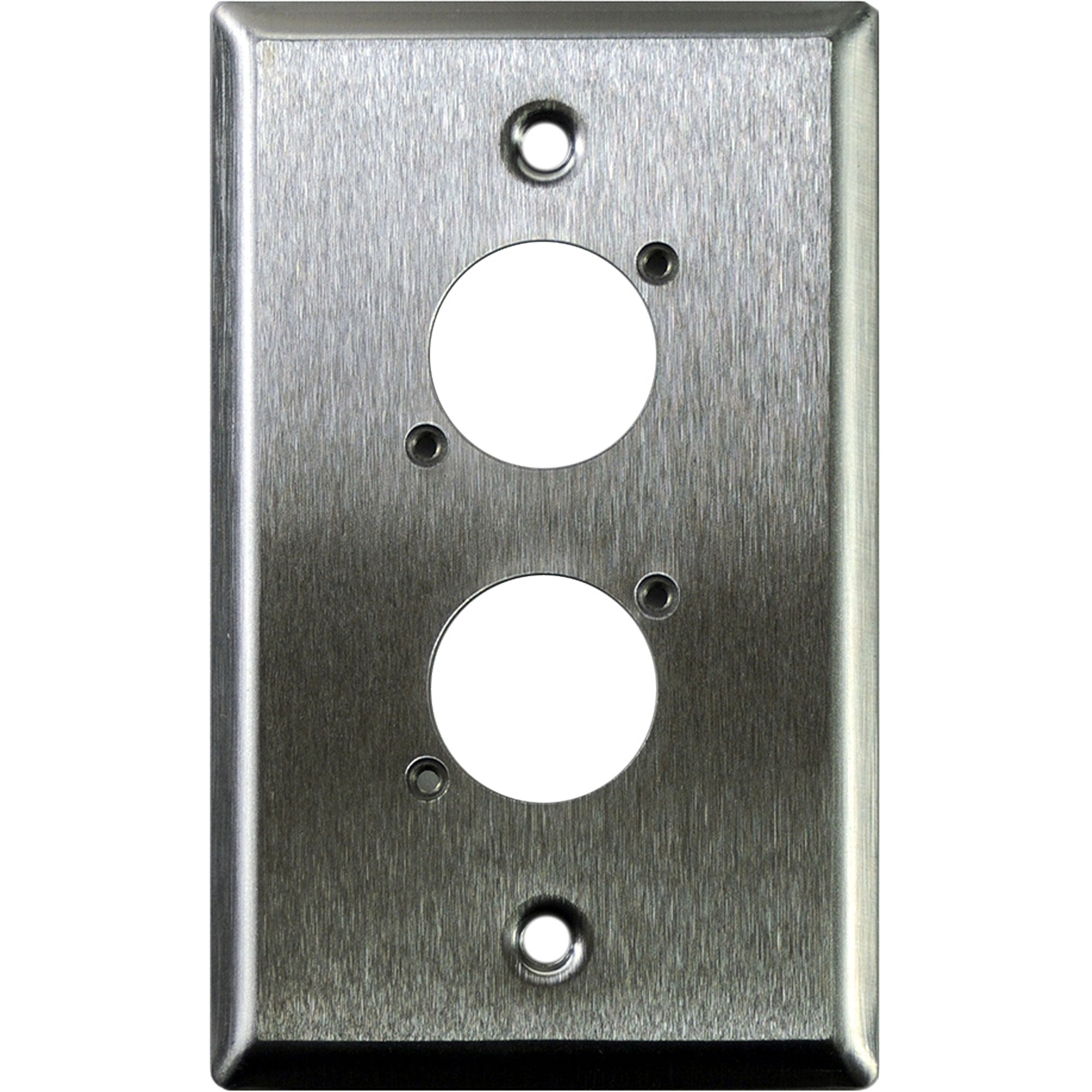 Whirlwind WP1/2NDH 1-Gang Wall Plate Punched for 2 Neutrik XLR Connectors (Stainless Steel)