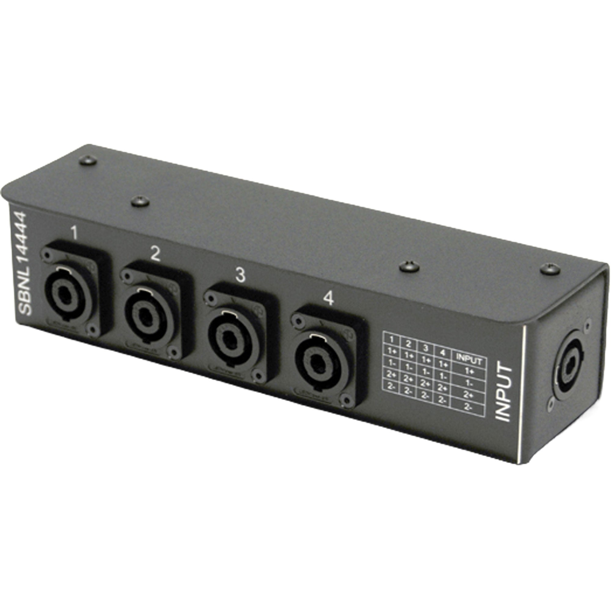 Whirlwind SBNL14444 SpeakOn Splitter 1 NL4 to (4) NL4 Parallel-Wired