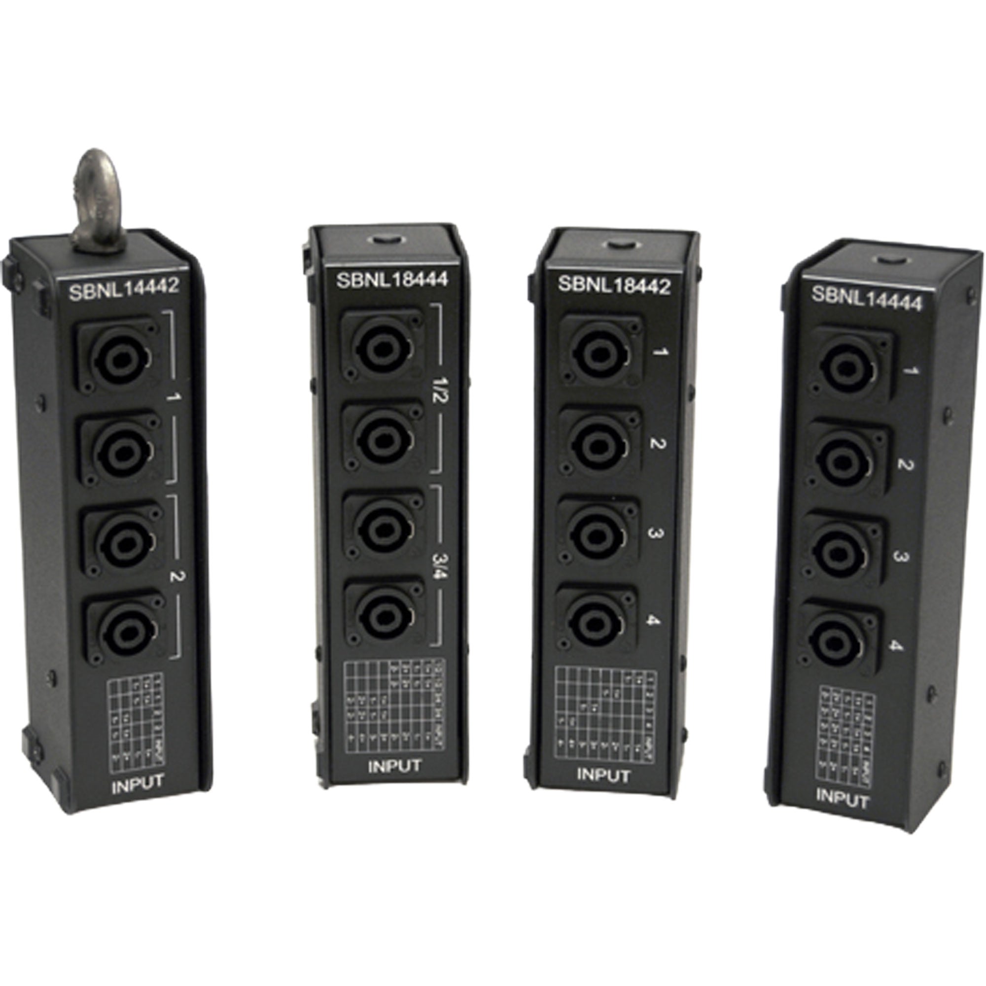 Whirlwind SBNL18442 SpeakOn Splitter 1 NL8 to (4) NL4 Wired 2-Pole