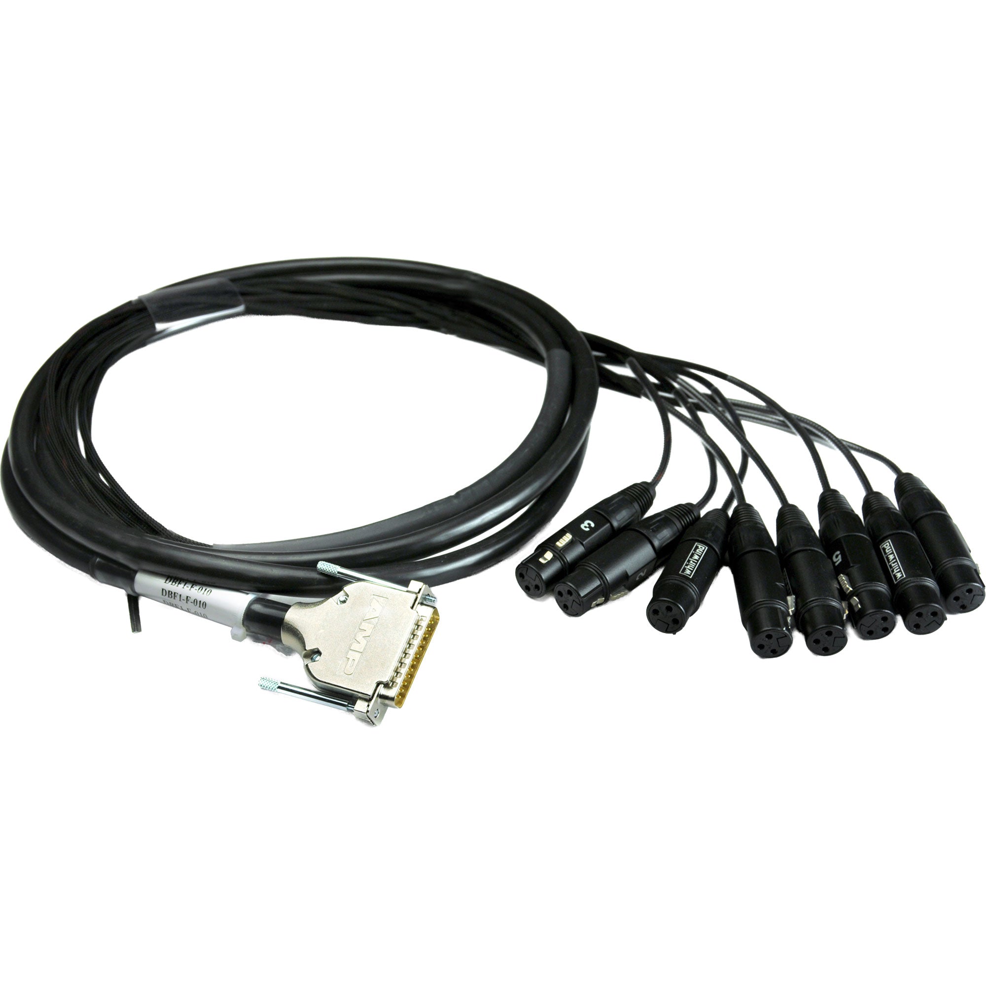 Whirlwind DBF1-F-005 DB25 Male to Fanout with 8 XLR Female, Digidesign / Tascam Pinout (5')