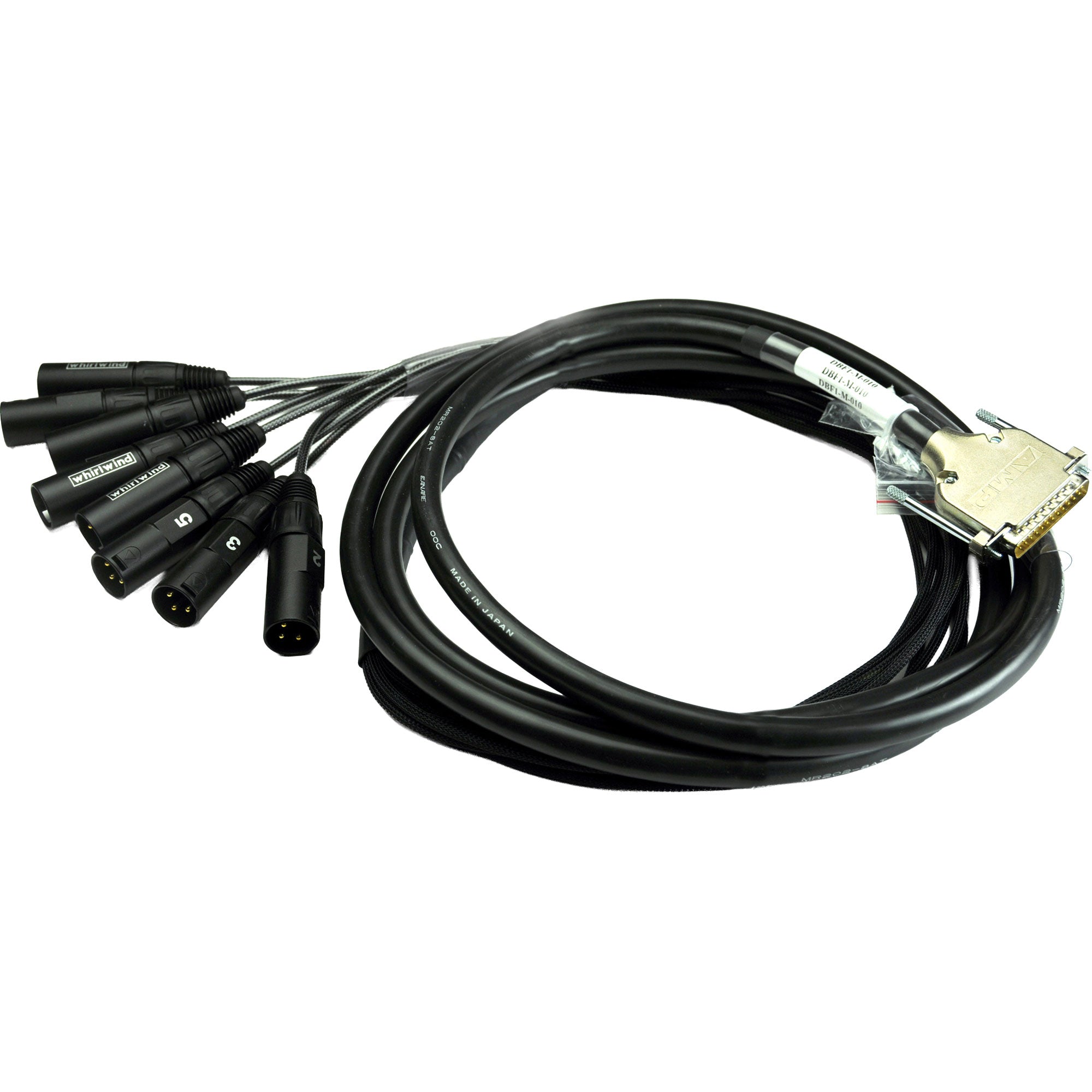 Whirlwind DBF1-M-025 DB25 Male to Fanout with 8 XLR Male, Digidesign / Tascam Pinout (25')