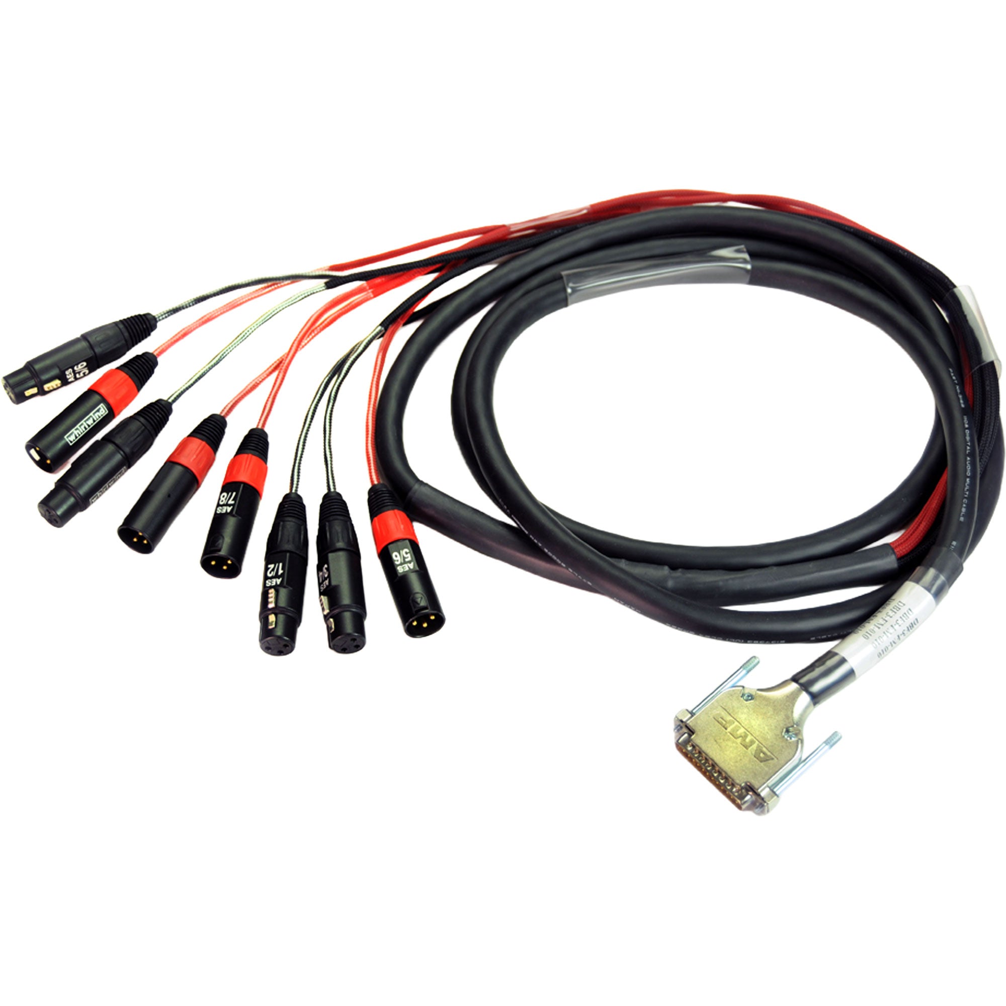 Whirlwind DBF2-FM-005 5' DB25 Male to Fanout with 4 XLRF & 4 XLRM Digidesign/Tascam AES Pinout
