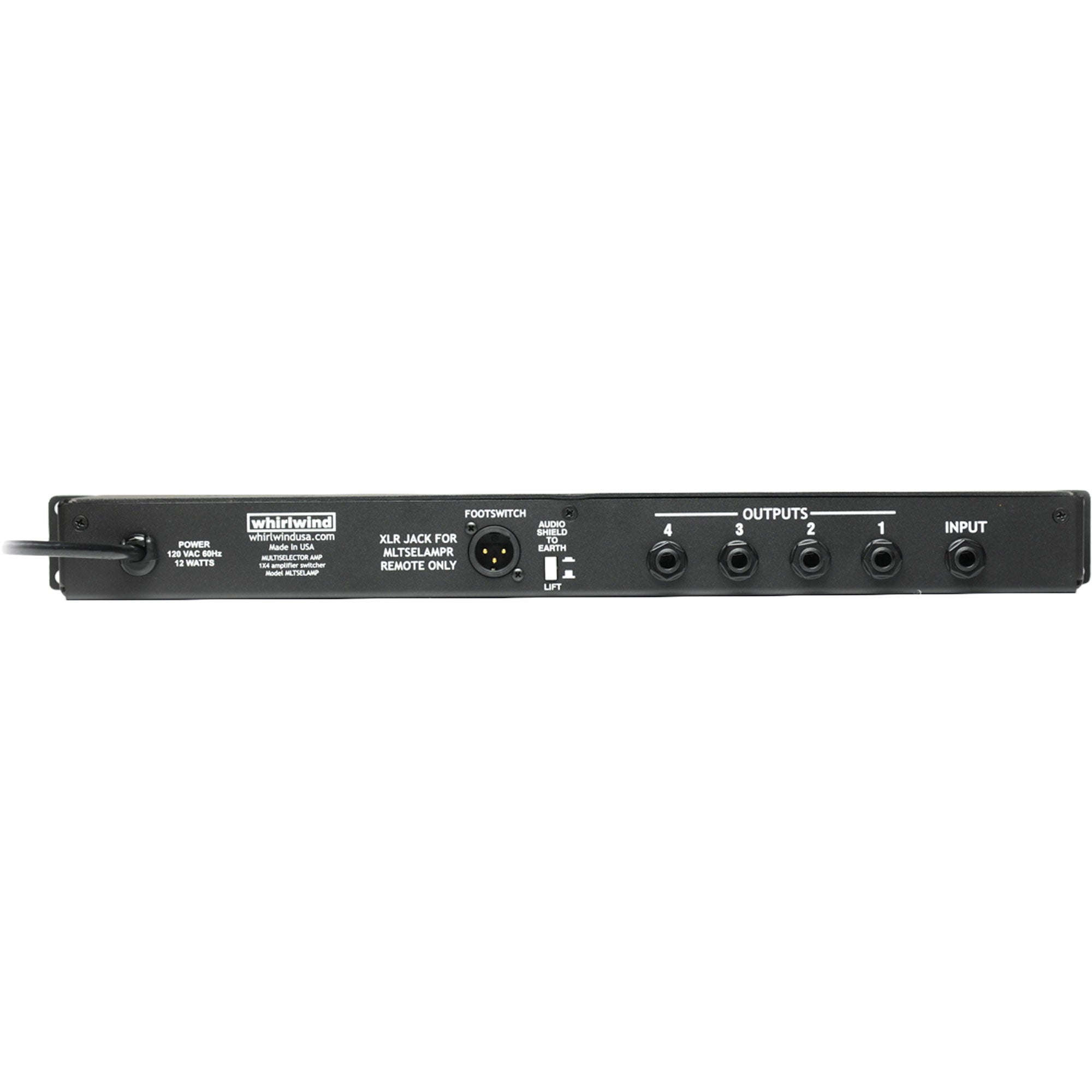 Whirlwind MultiSelector AMP 1U 4-Channel Instrument Amp