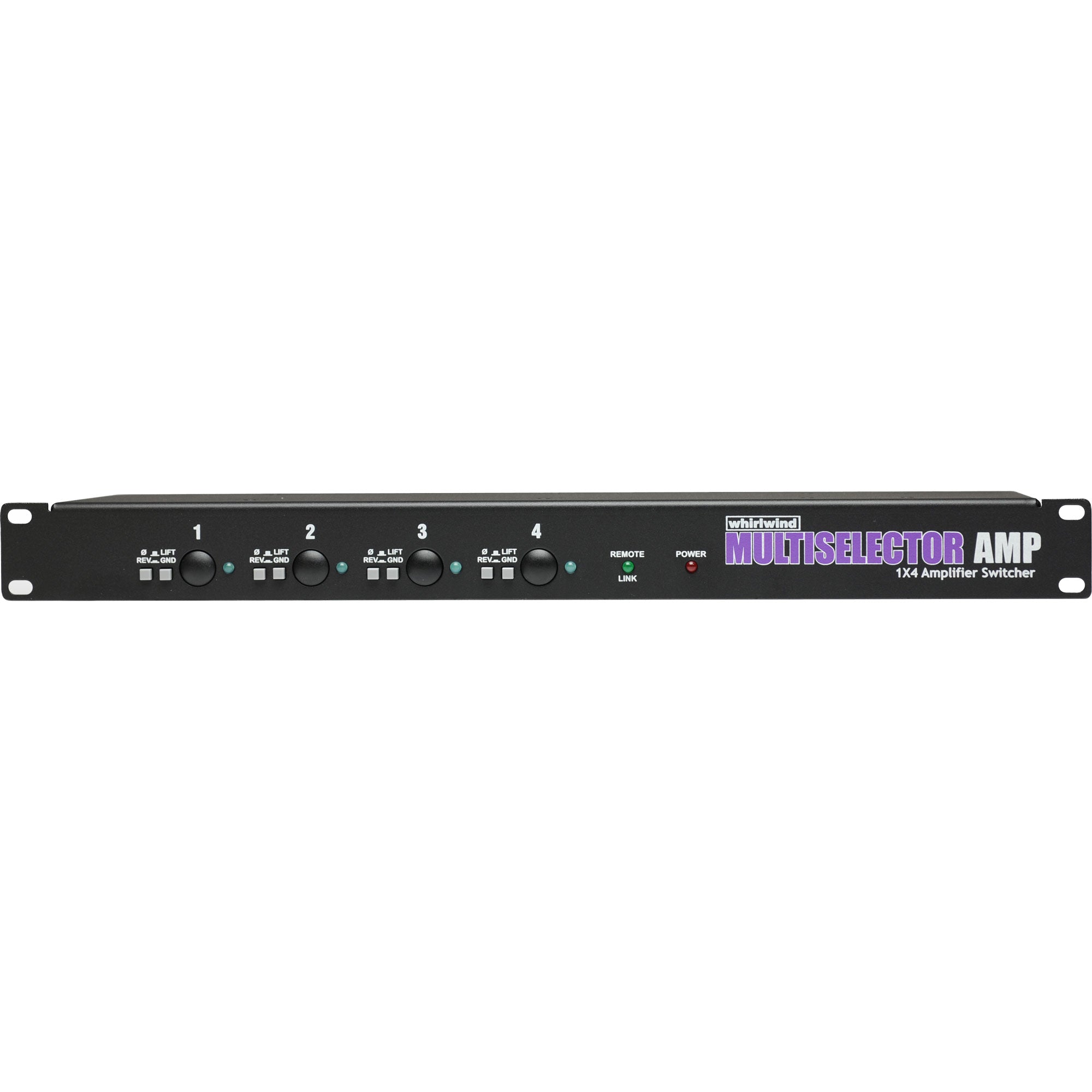 Whirlwind MultiSelector AMP 1U 4-Channel Instrument Amp