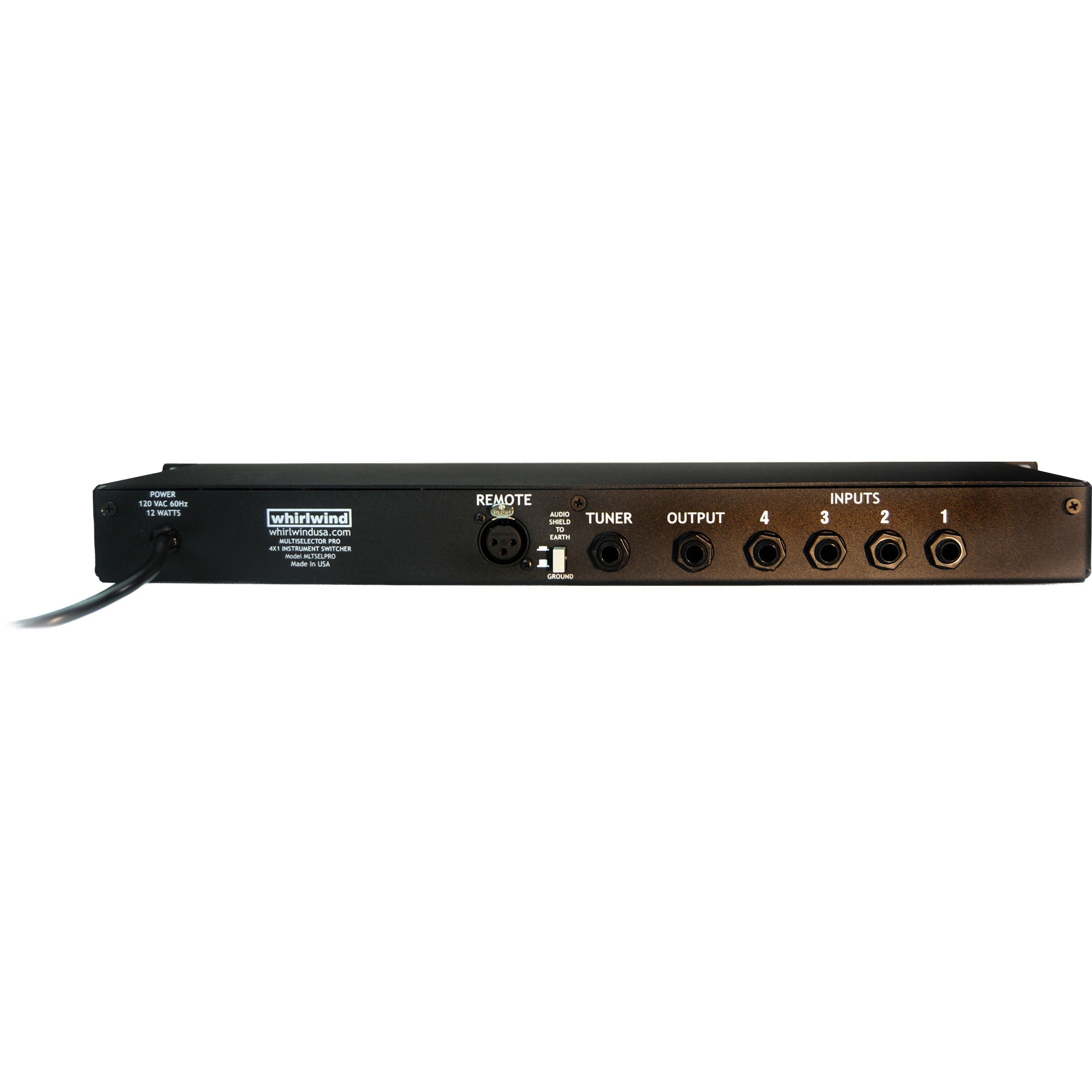 Whirlwind MultiSelector PRO 1U 4-Channel Instrument Switch (4-to-1)