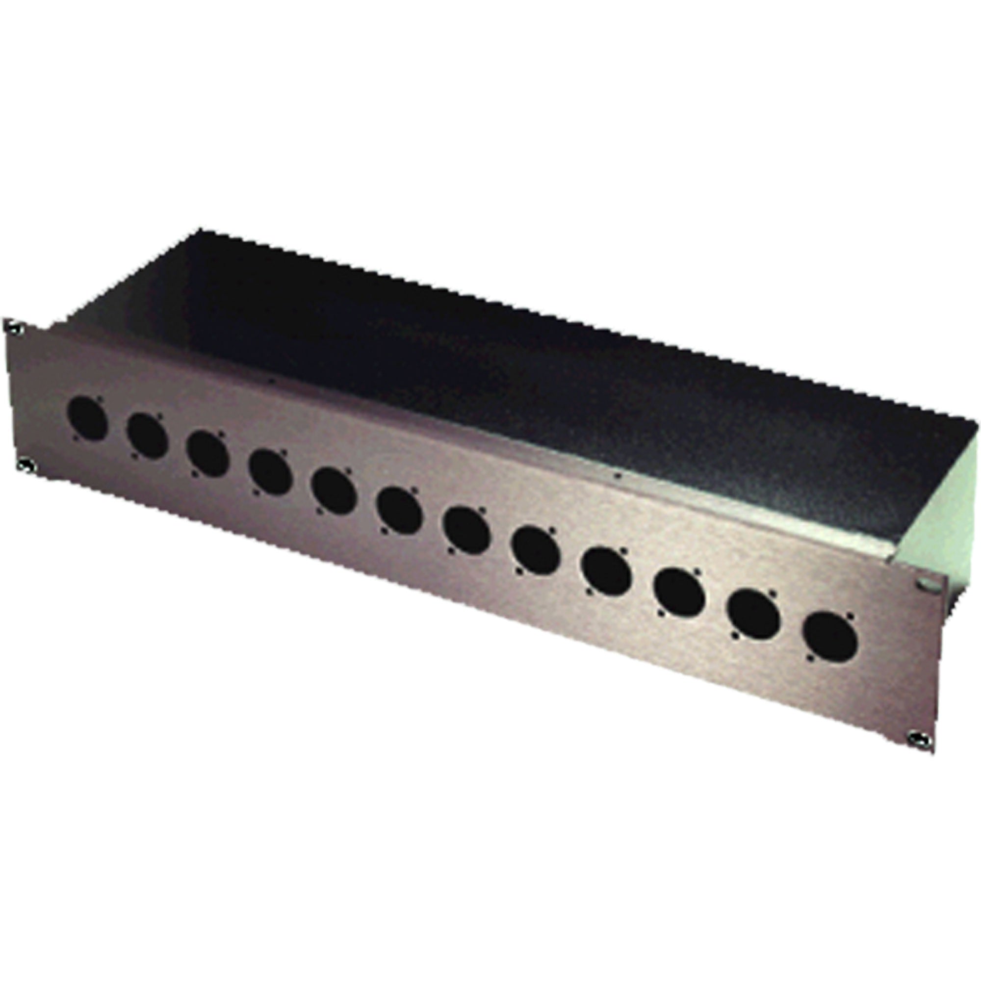 Whirlwind HBPR-2ND 2U Rack Panel with Backbox Punched for 12 Neutrik D Connectors