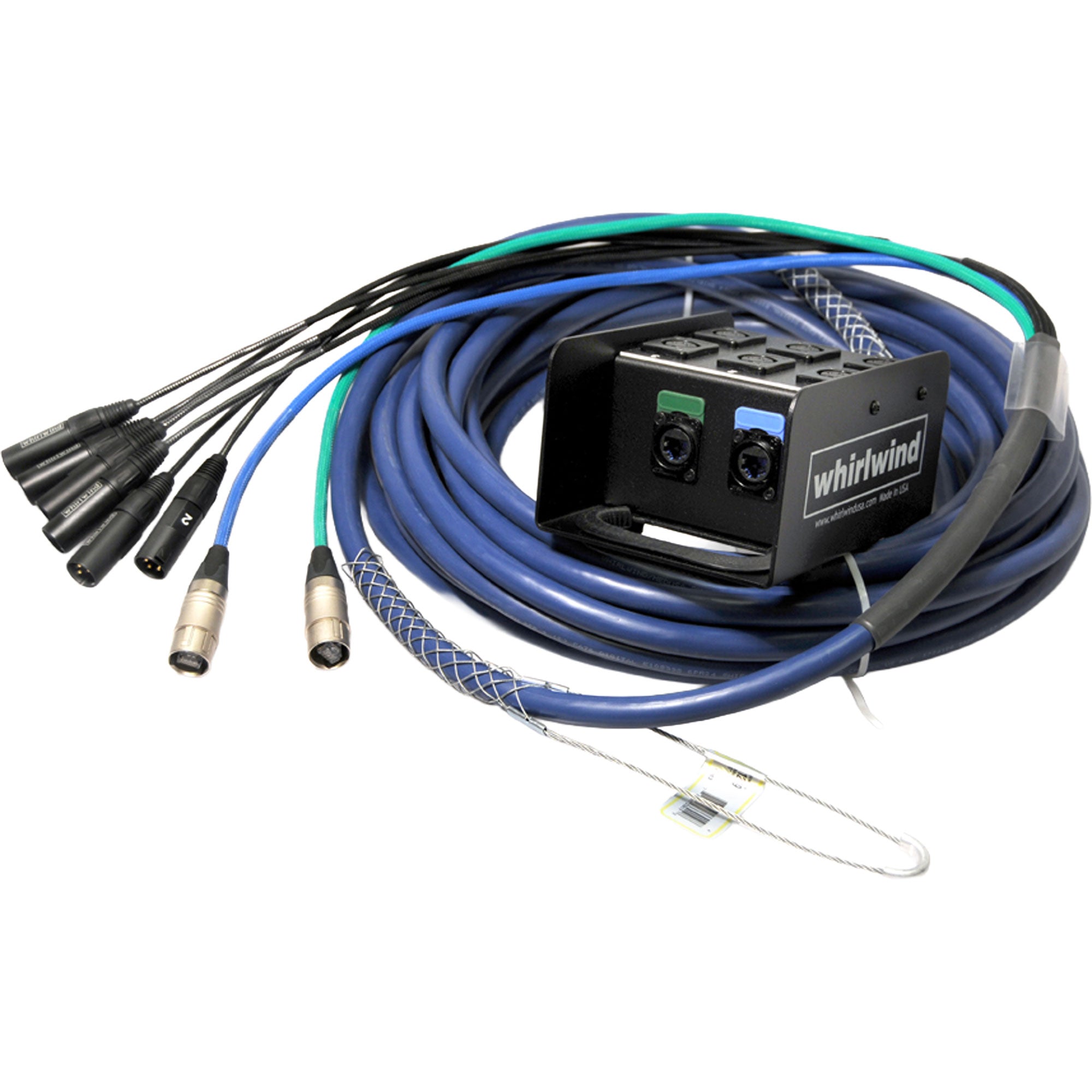 Whirlwind MD-6-2-C6-200 Medusa Data Snake 6-Ch Audio and 2 CAT6 Lines (200')