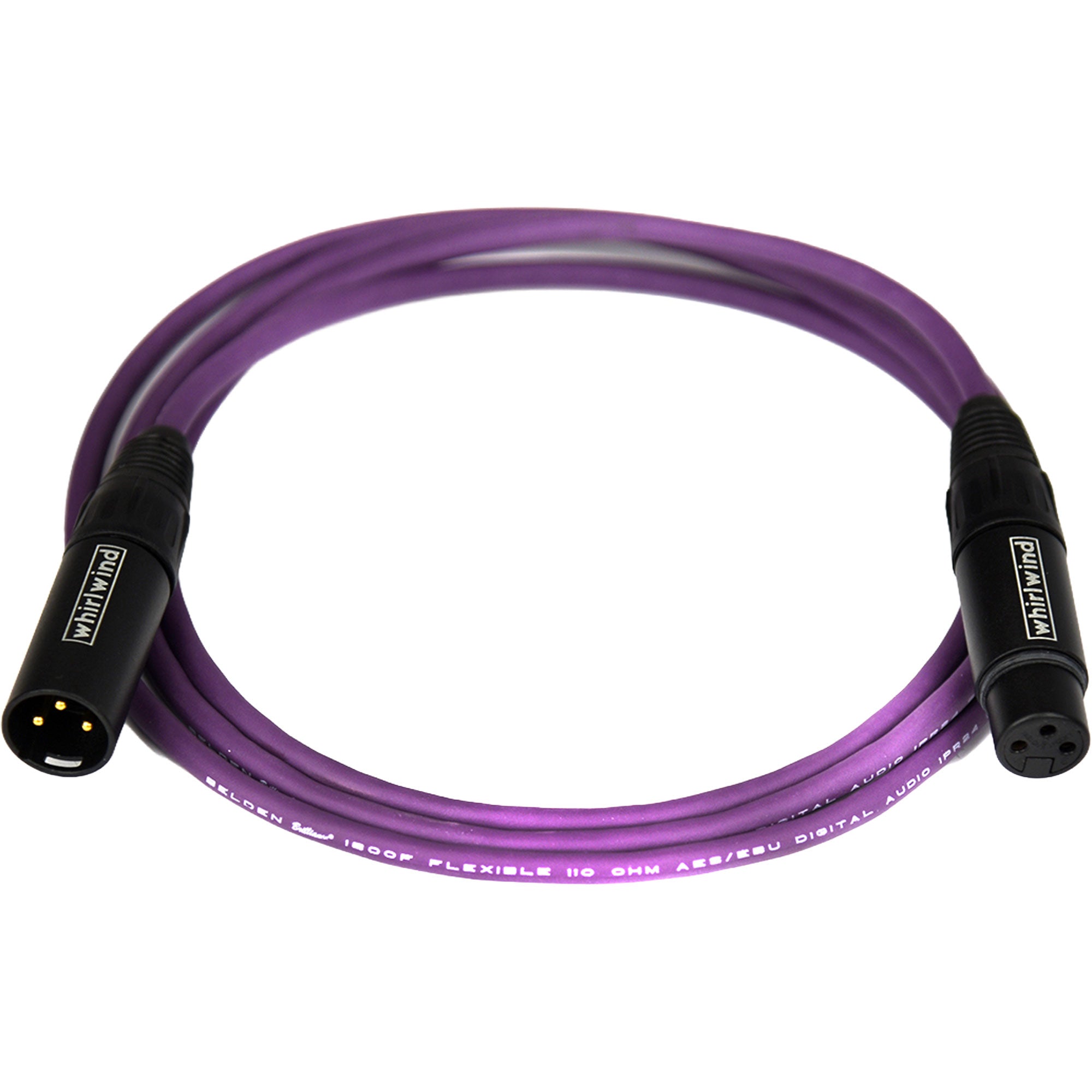 Whirlwind DKF10VT Purple AES/EBU Gold XLR Male to Female Cable Made with Belden 1800F (10')