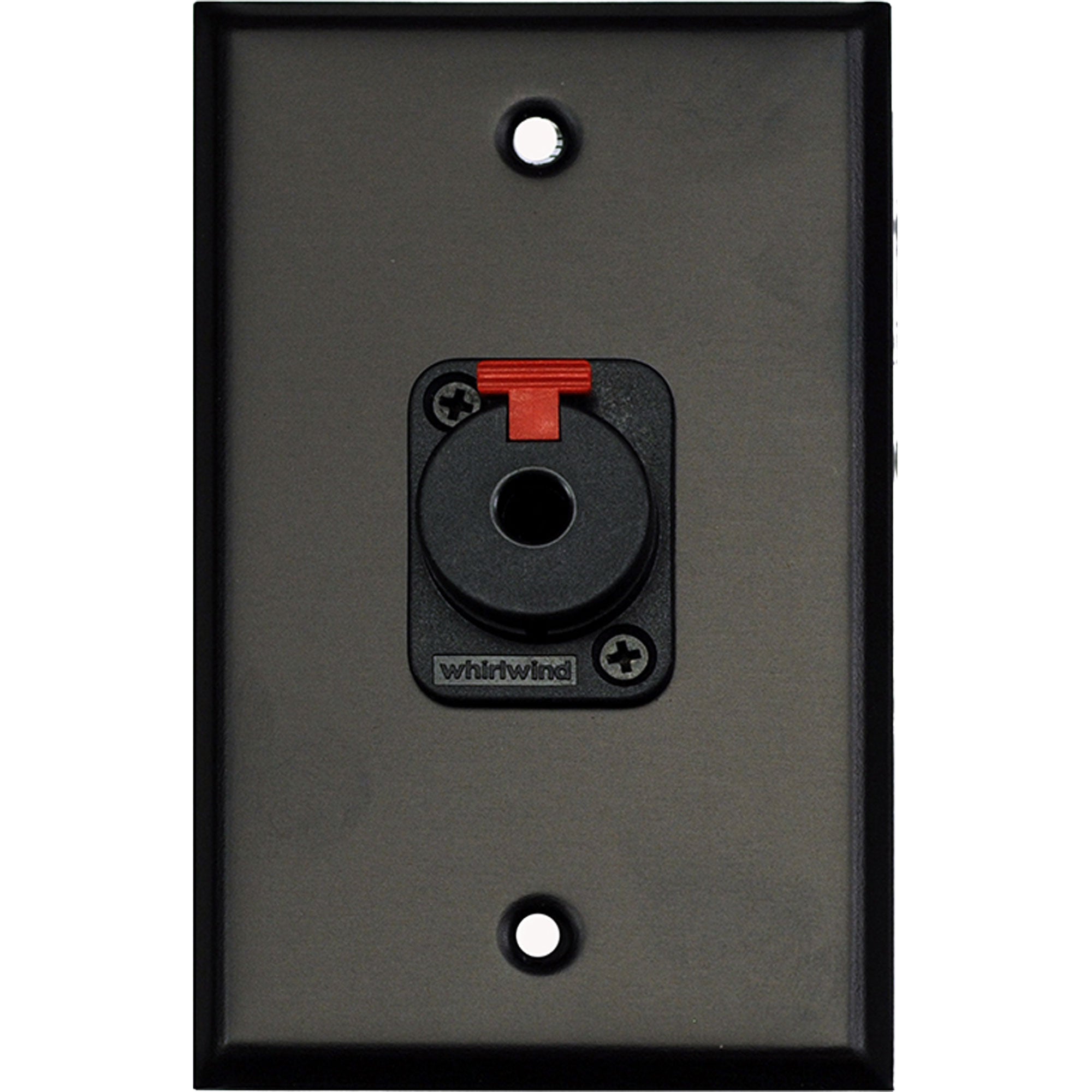 Whirlwind WP1B/1QW 1-Gang Wall Plate with 1 Whirlwind WCQF 1/4" Jack Connector (Black)