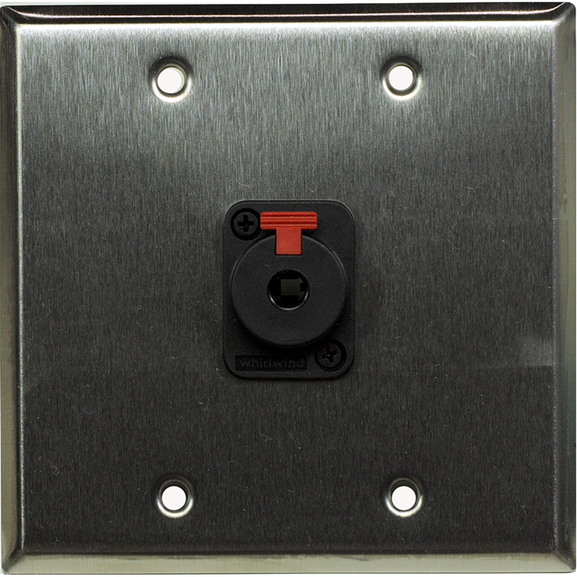 Whirlwind WP2/1QW 2-Gang Wall Plate with 1 Whirlwind WCQF 1/4" Jack Connector (Stainless Steel)