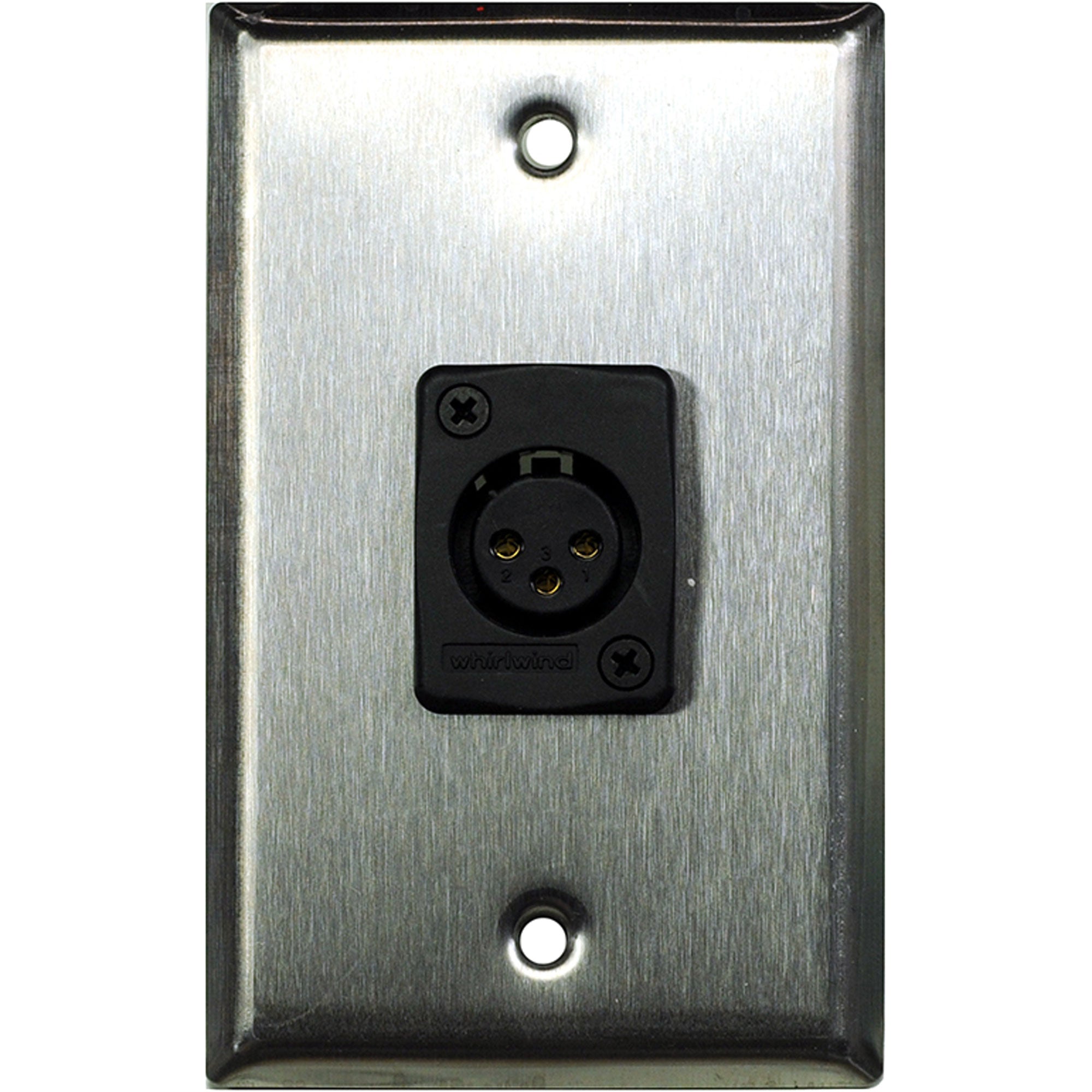 Whirlwind WP1/1FW 1-Gang Wall Plate with 1 Whirlwind WC3F Female XLR Connector (Stainless Steel)