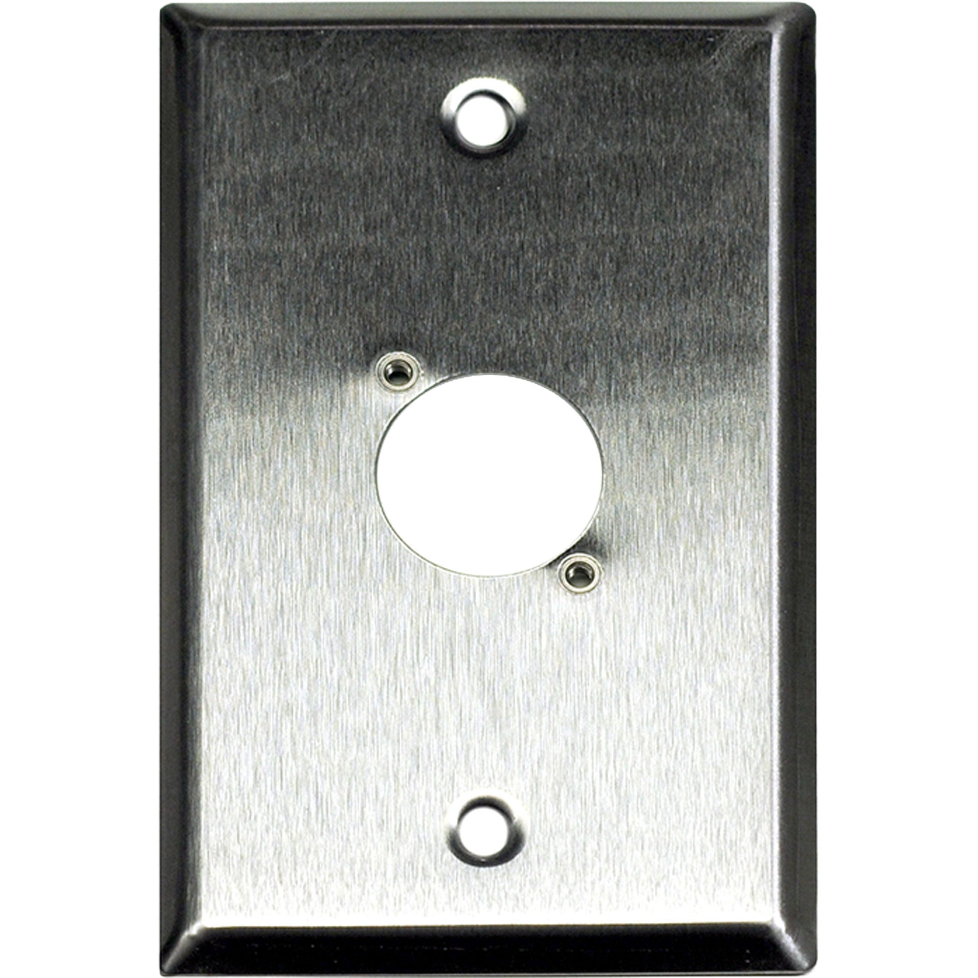 Whirlwind WP1/1NDH 1-Gang Wall Plate Punched for 1 Neutrik XLR Connector (Stainless Steel) Image 1