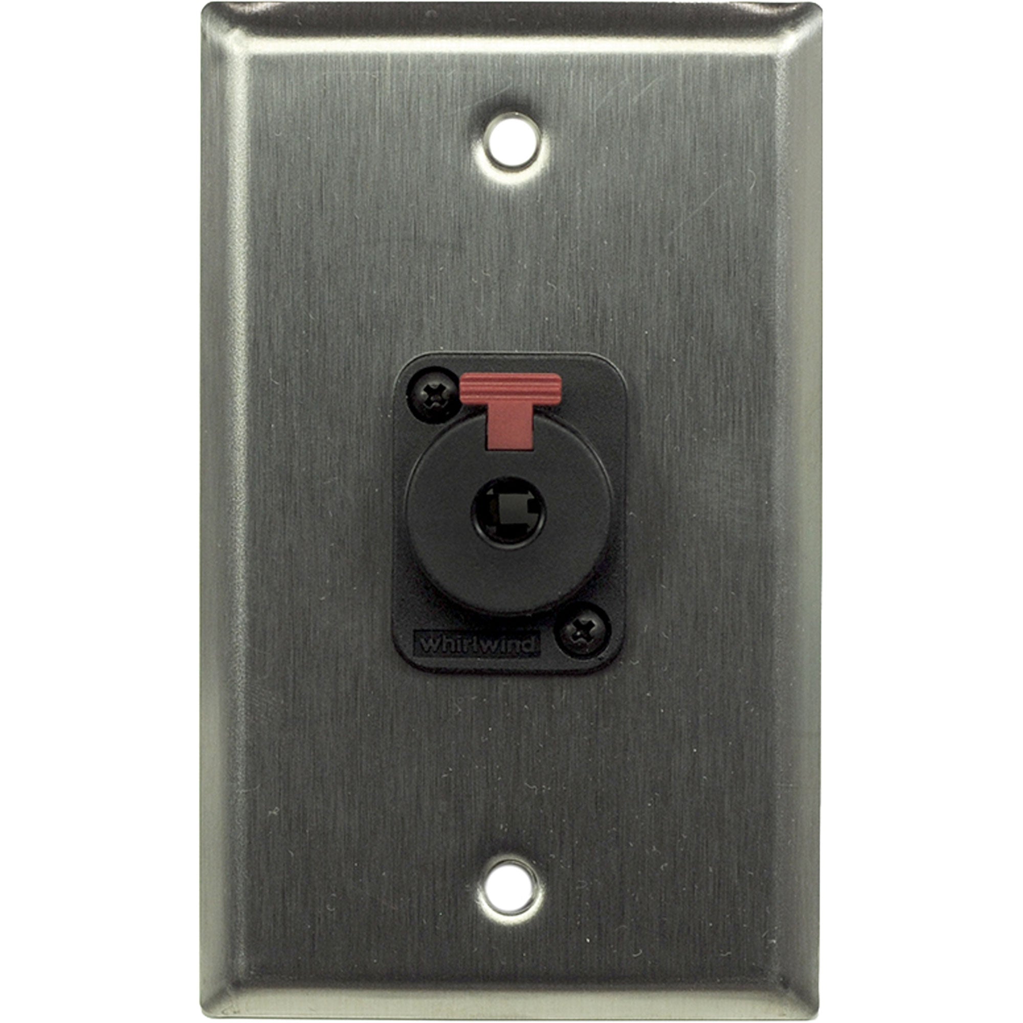 Whirlwind WP1/1QW 1-Gang Wall Plate with 1 Whirlwind WCQF 1/4" Jack Connector (Stainless Steel)