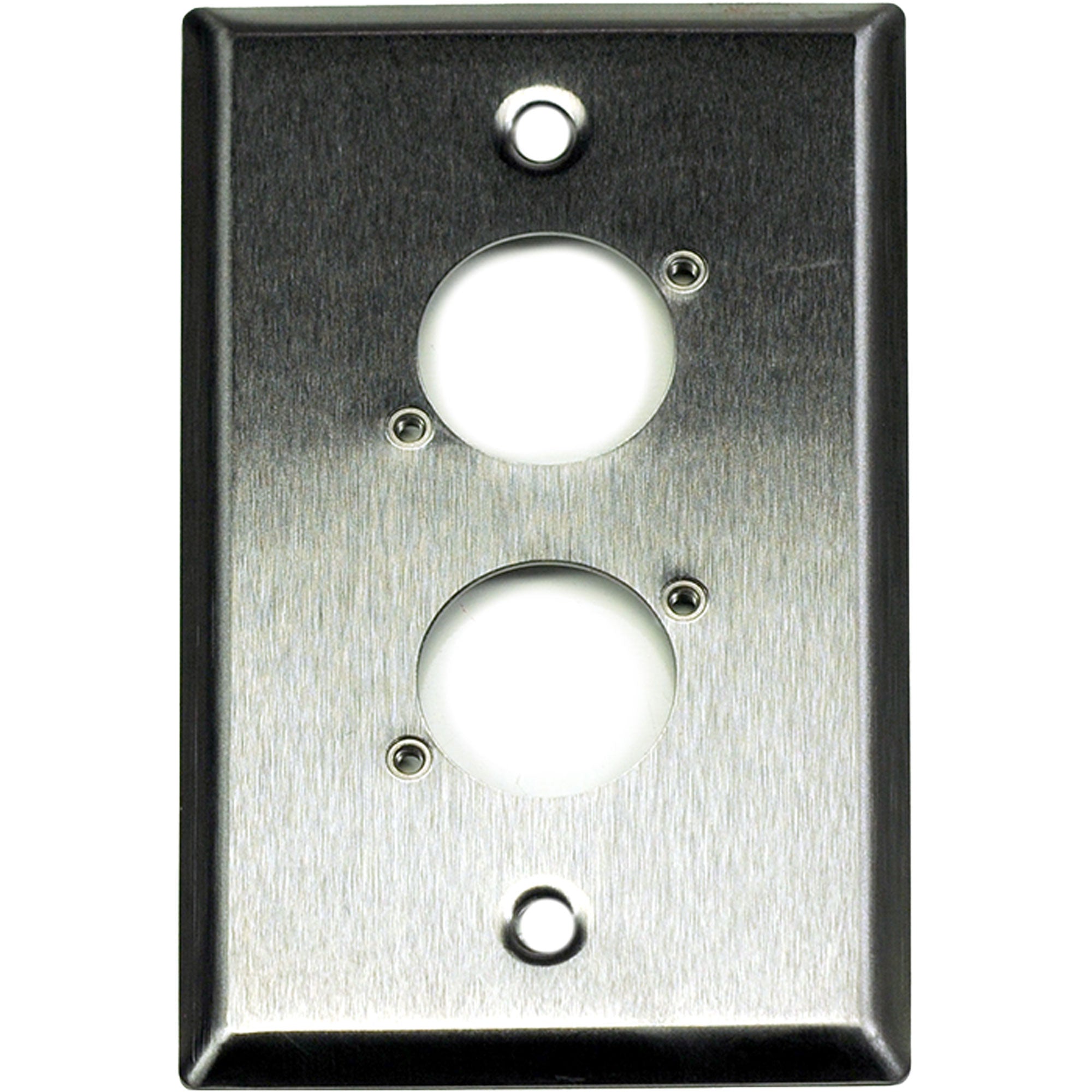Whirlwind WP1/2H 1-Gang Wall Plate Punched for 2 Whirlwind XLR Connectors (Stainless Steel)