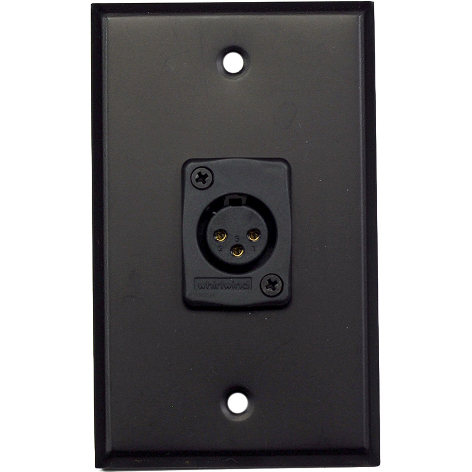 Whirlwind WP1B/1FW 1-Gang Wall Plate with 1 Whirlwind WC3F Female XLR Connector (Black)