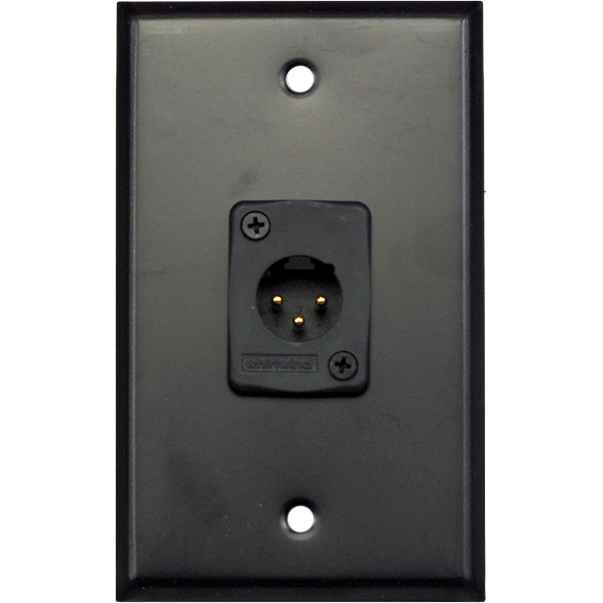 Whirlwind WP1B/1MW 1-Gang Wall Plate with 1 Whirlwind WC3M Male XLR Connector (Black)