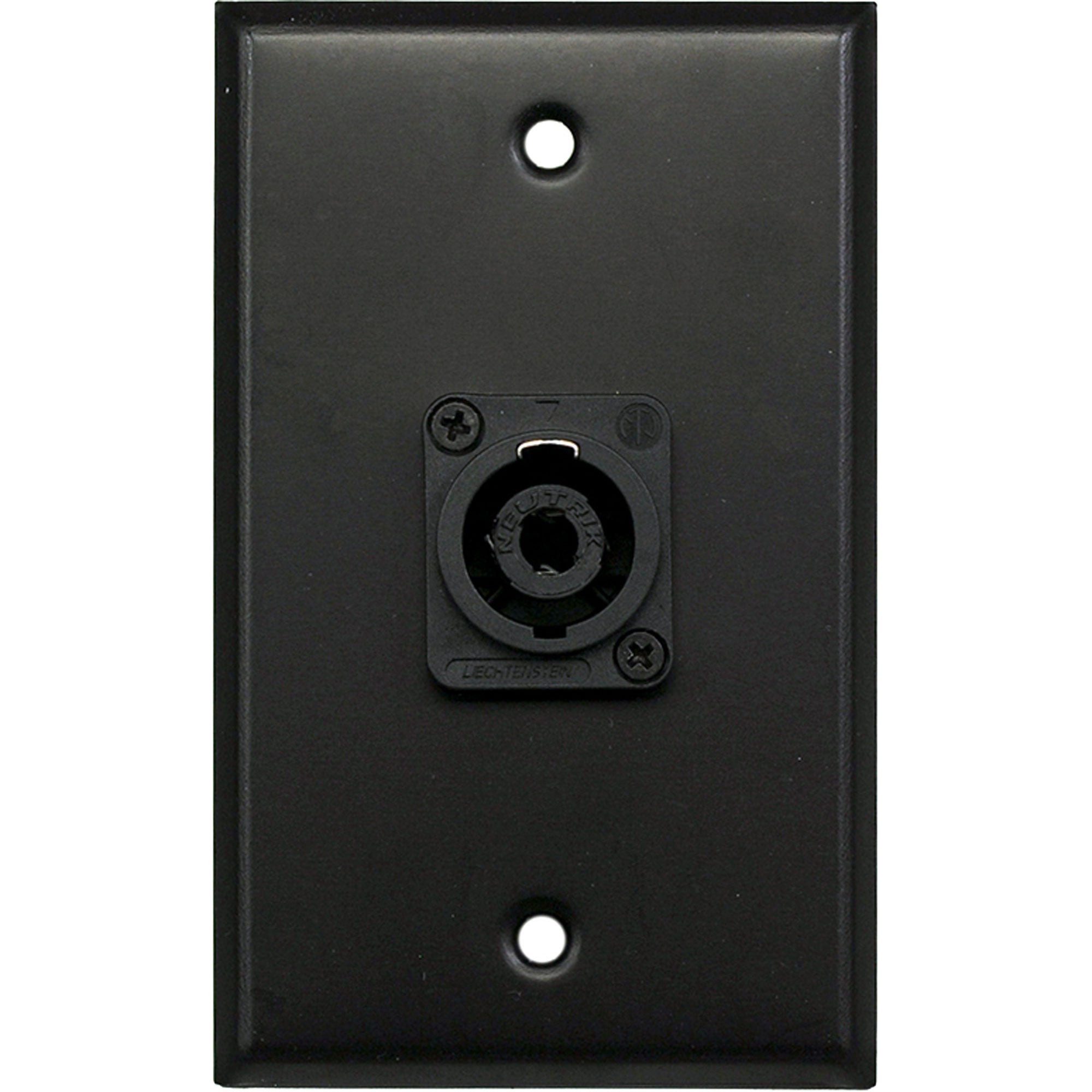 Whirlwind WP1B/1NL4 1-Gang Wall Plate with 1 Neutrik NL4 Connector (Black)