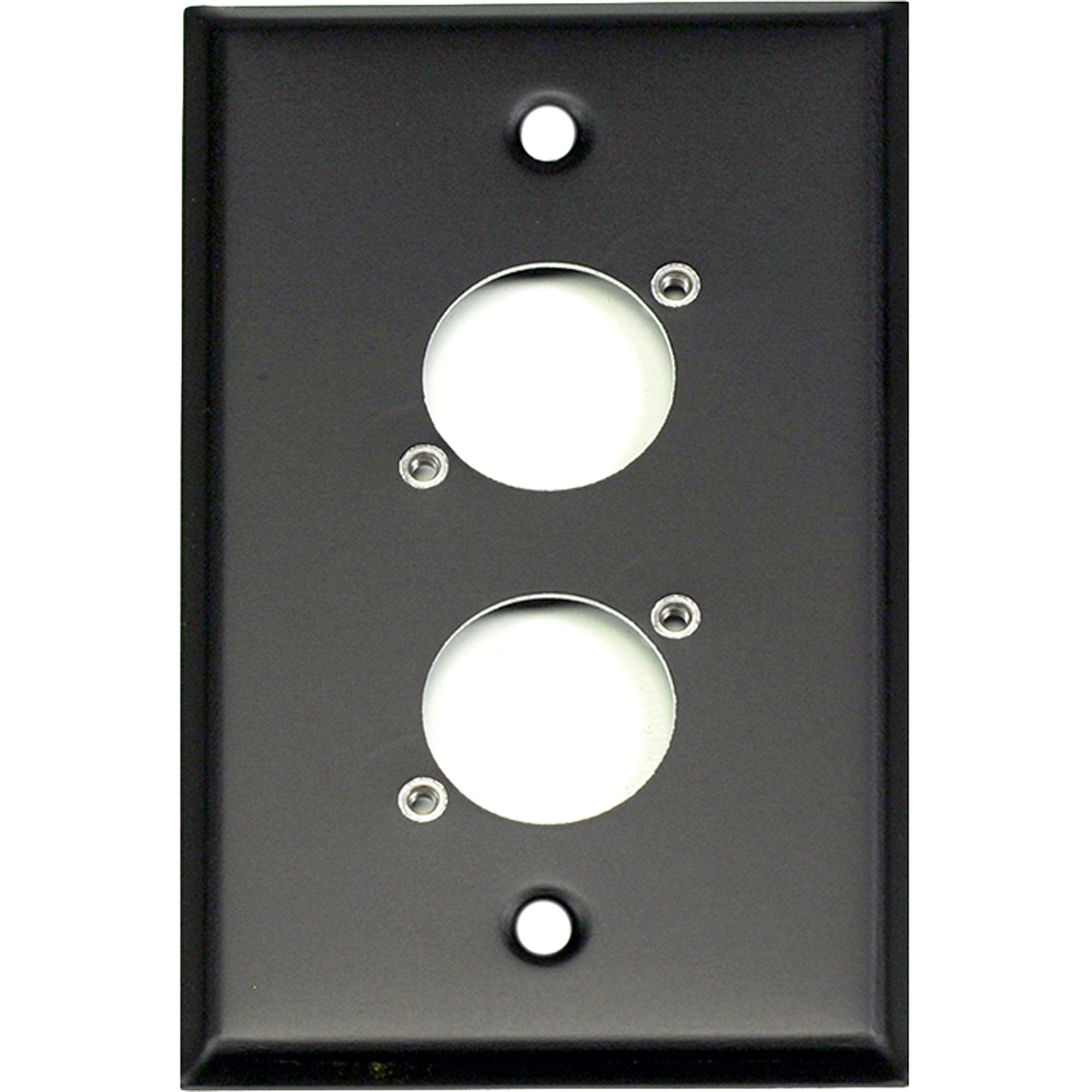 Whirlwind WP1B/2NDH 1-Gang Wall Plate Punched for 2 Neutrik XLR Connectors (Black)