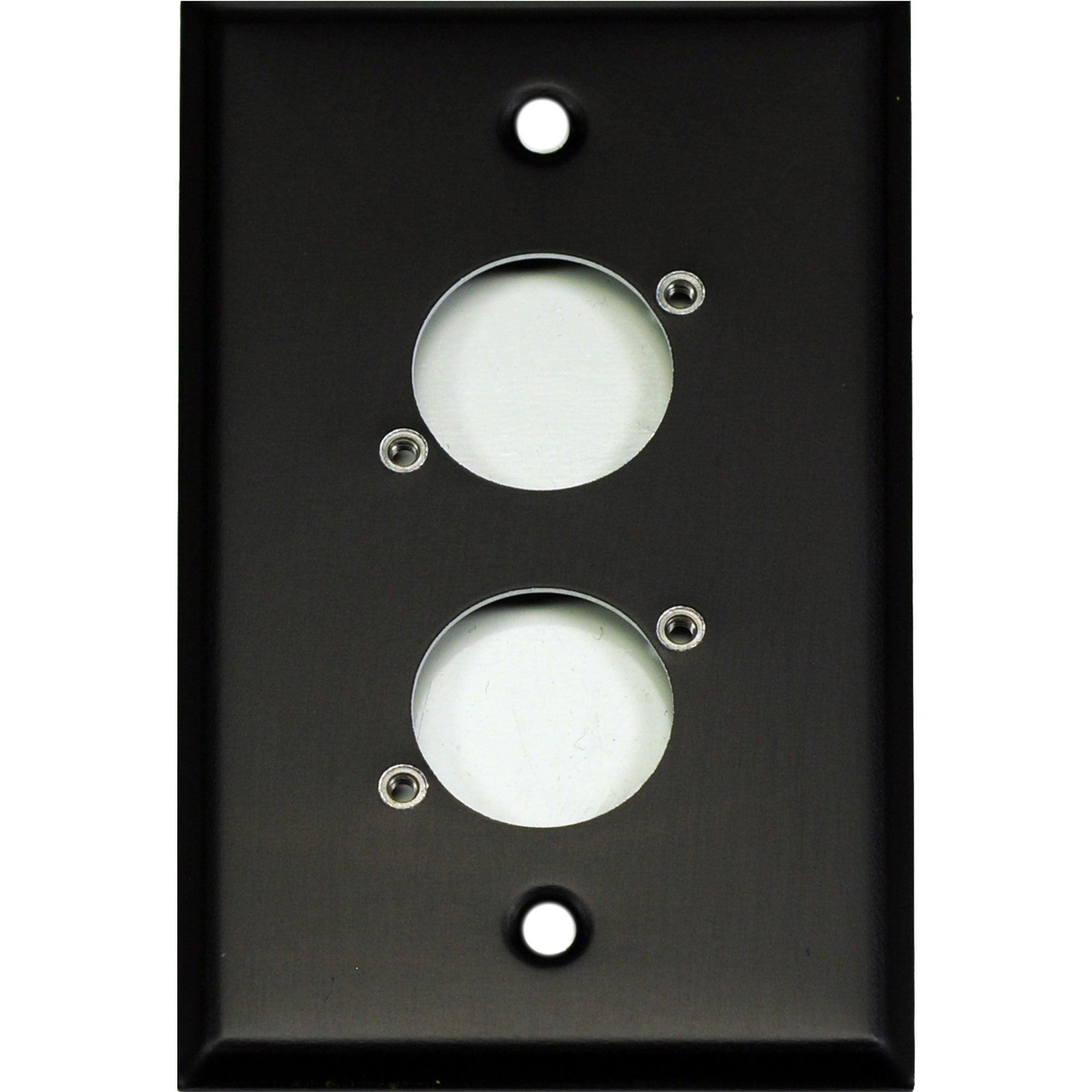 Whirlwind WP1B/2H 1-Gang Wall Plate Punched for 2 Whirlwind XLR Connectors (Black)