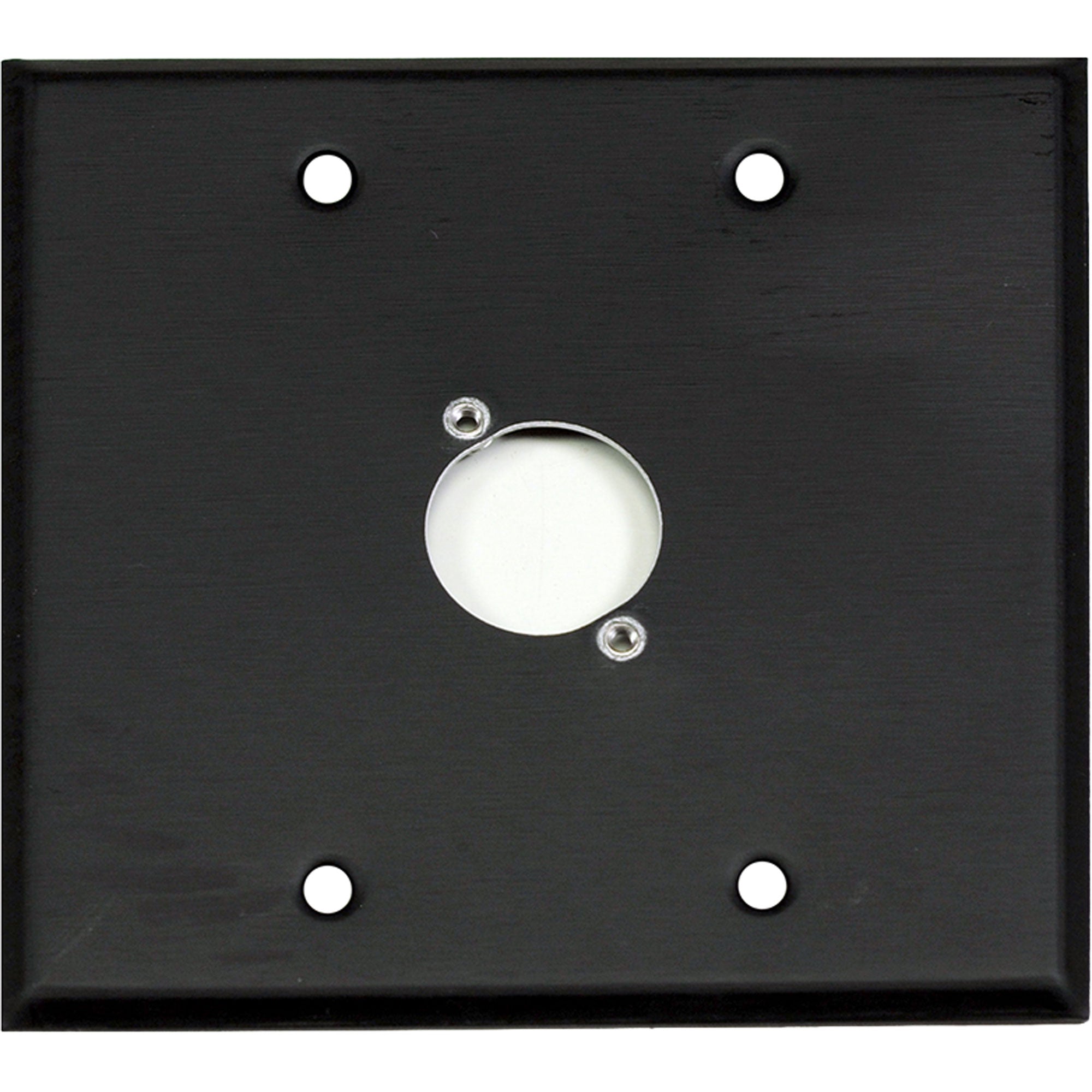 Whirlwind WP2B/1NDH 2-Gang Wall Plate Punched for 1 Neutrik XLR Connector (Black)
