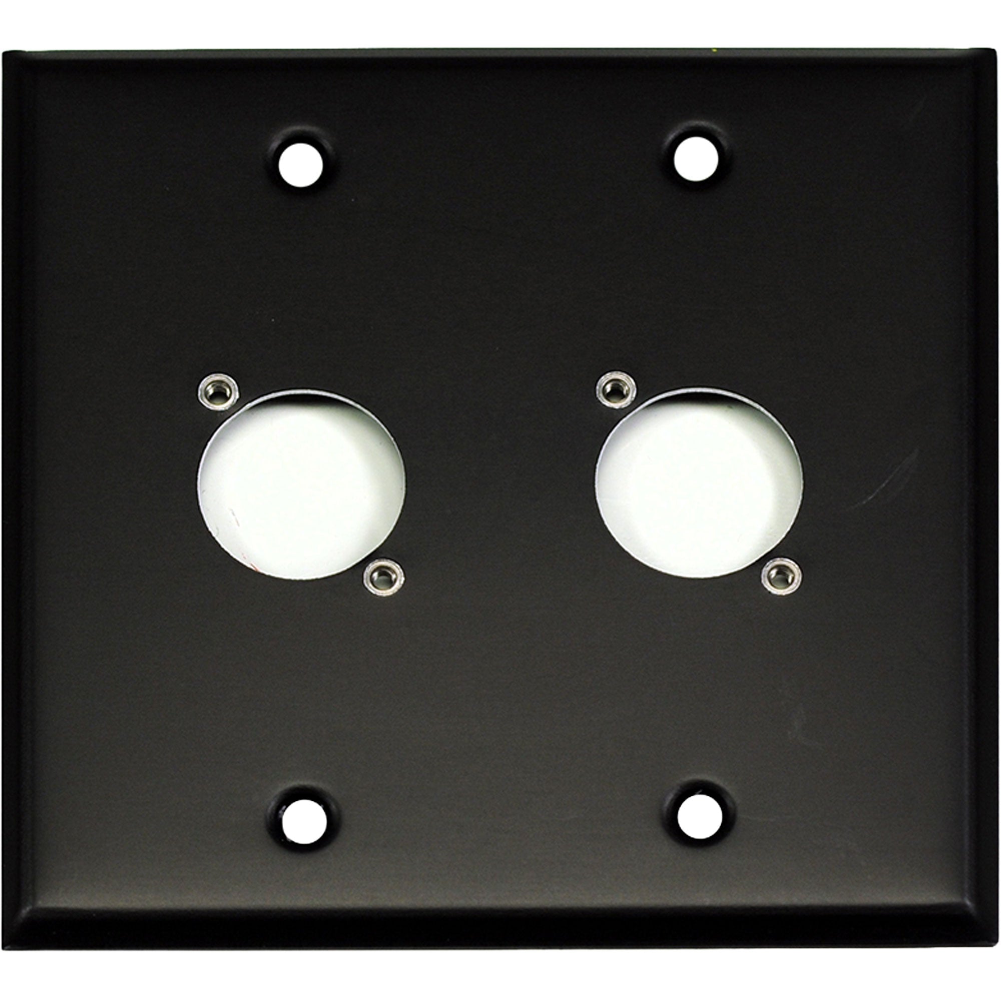 Whirlwind WP2B/2NDH 2-Gang Wall Plate Punched for 2 Neutrik XLR Connectors (Black)