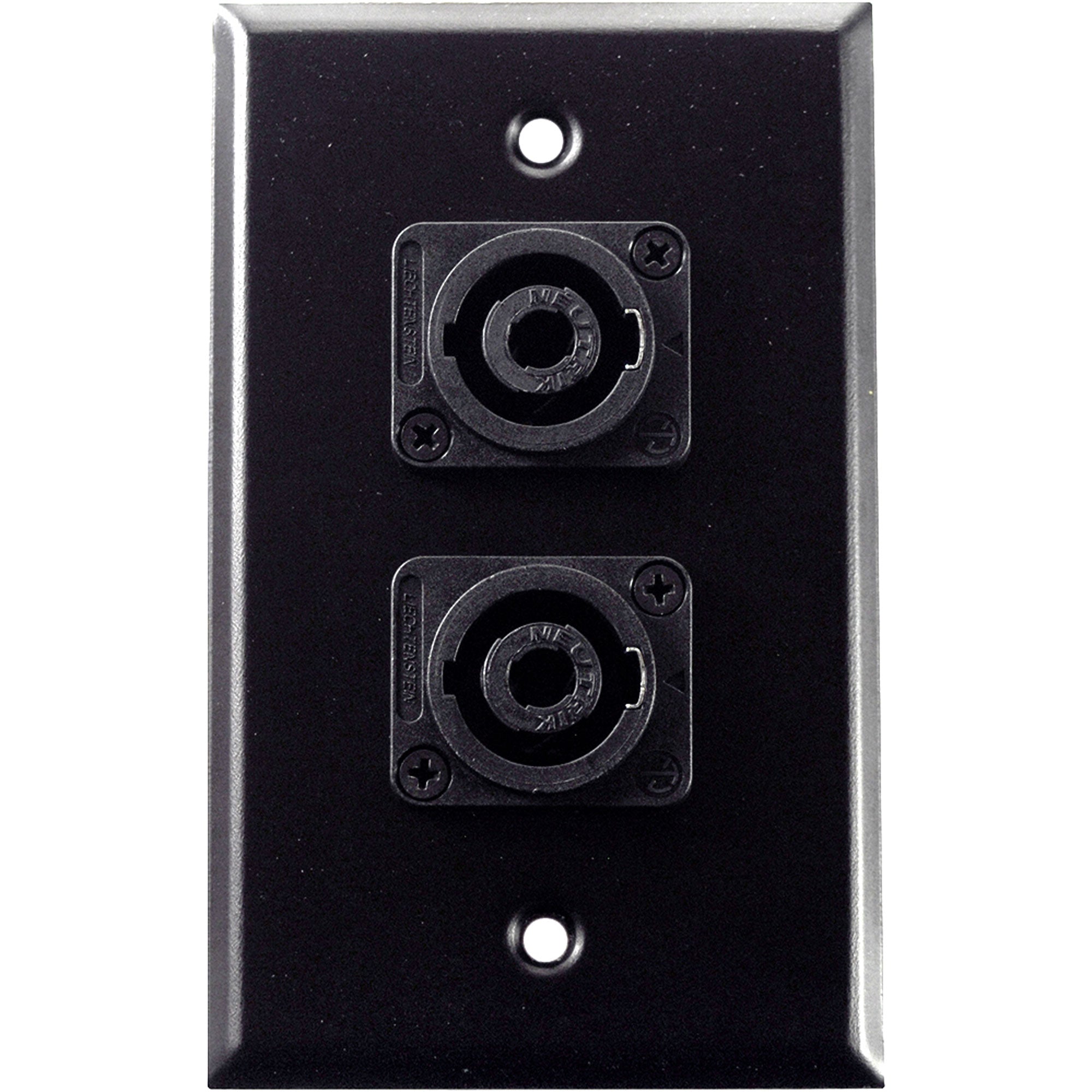 Whirlwind WP1B/2NL4 1-Gang Wall Plate with 2 Neutrik NL4 Connectors (Black)