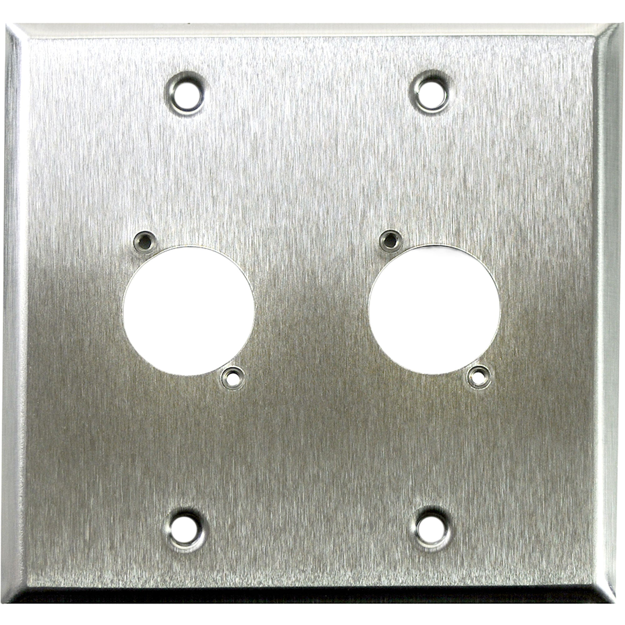 Whirlwind WP2/2H 2-Gang Wall Plate Punched for 2 Whirlwind XLR Connectors (Stainless Steel)