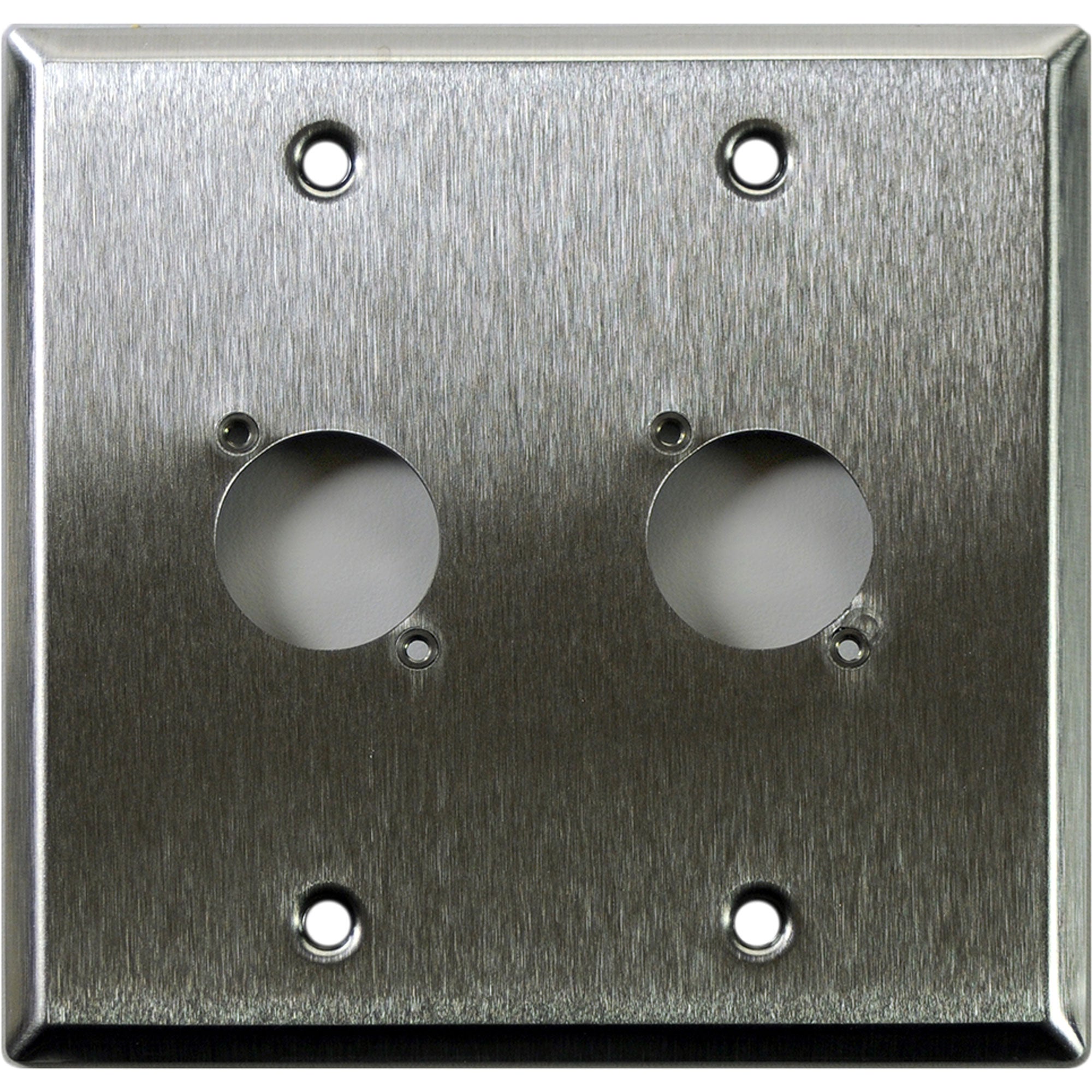 Whirlwind WP2/2NDH 2-Gang Wall Plate Punched for 2 Neutrik XLR Connectors (Stainless Steel)
