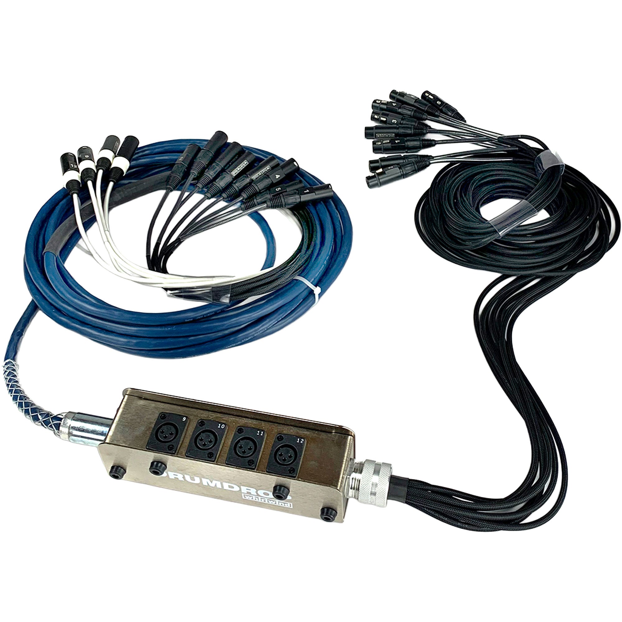 Whirlwind DRUMDROPND50 Box to Fan, DrumDrop, Hardwired Calbe, 50', WW Multipair