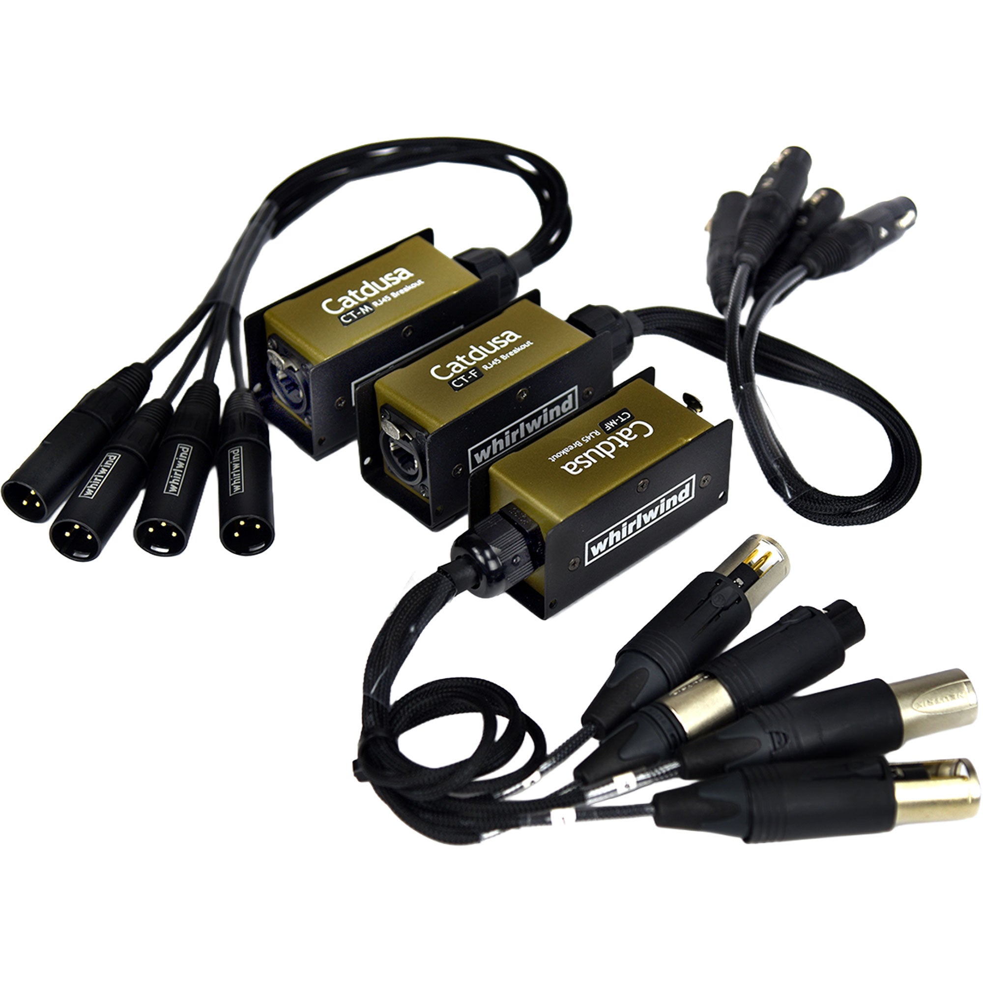 Whirlwind Catdusa CT-M RJ45 etherCON to 4x Male 3-Pin XLR Adapter