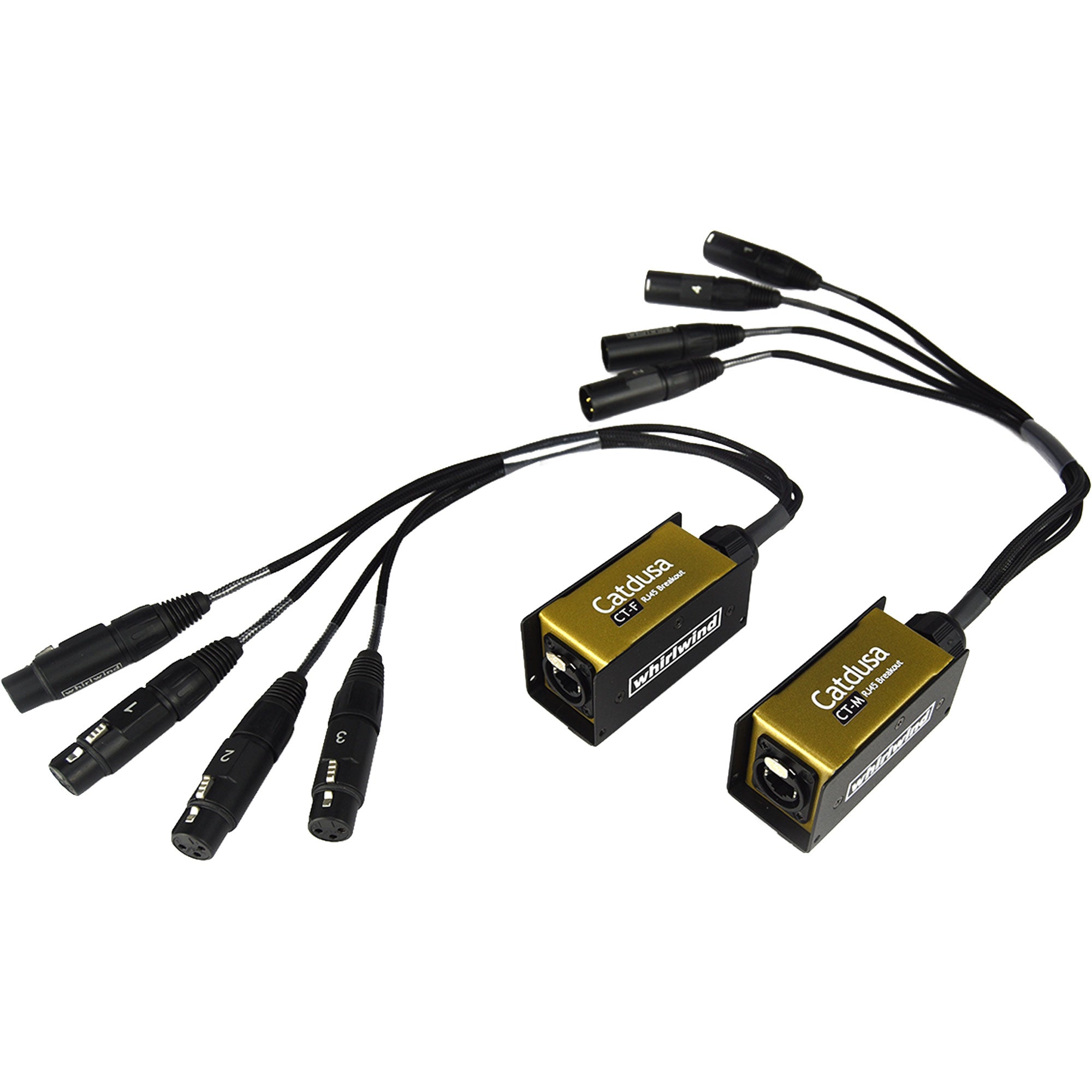 Whirlwind Catdusa CT-M RJ45 etherCON to 4x Male 3-Pin XLR Adapter